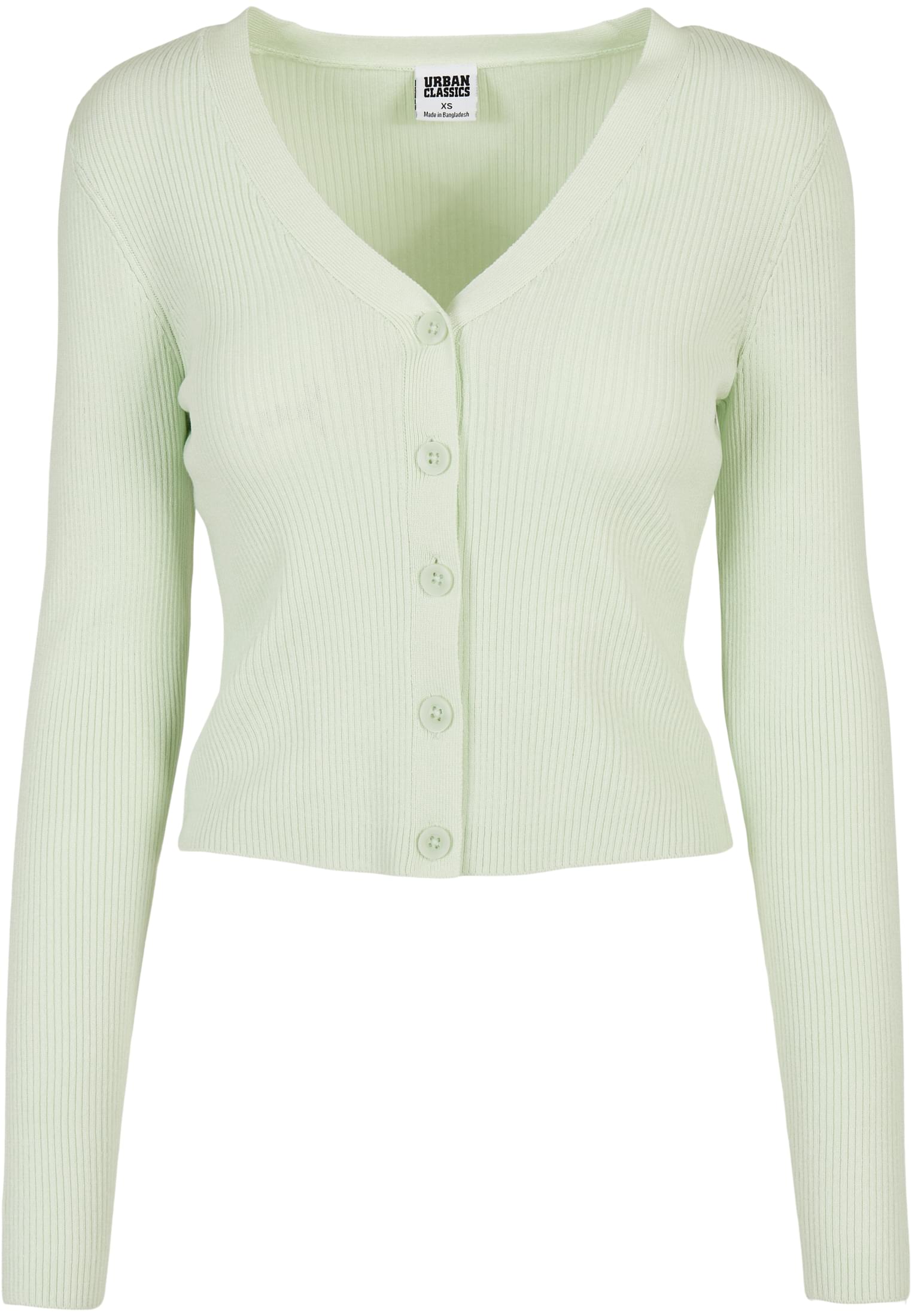 UC Ladies Cardigan Short Rib Knit lightmint