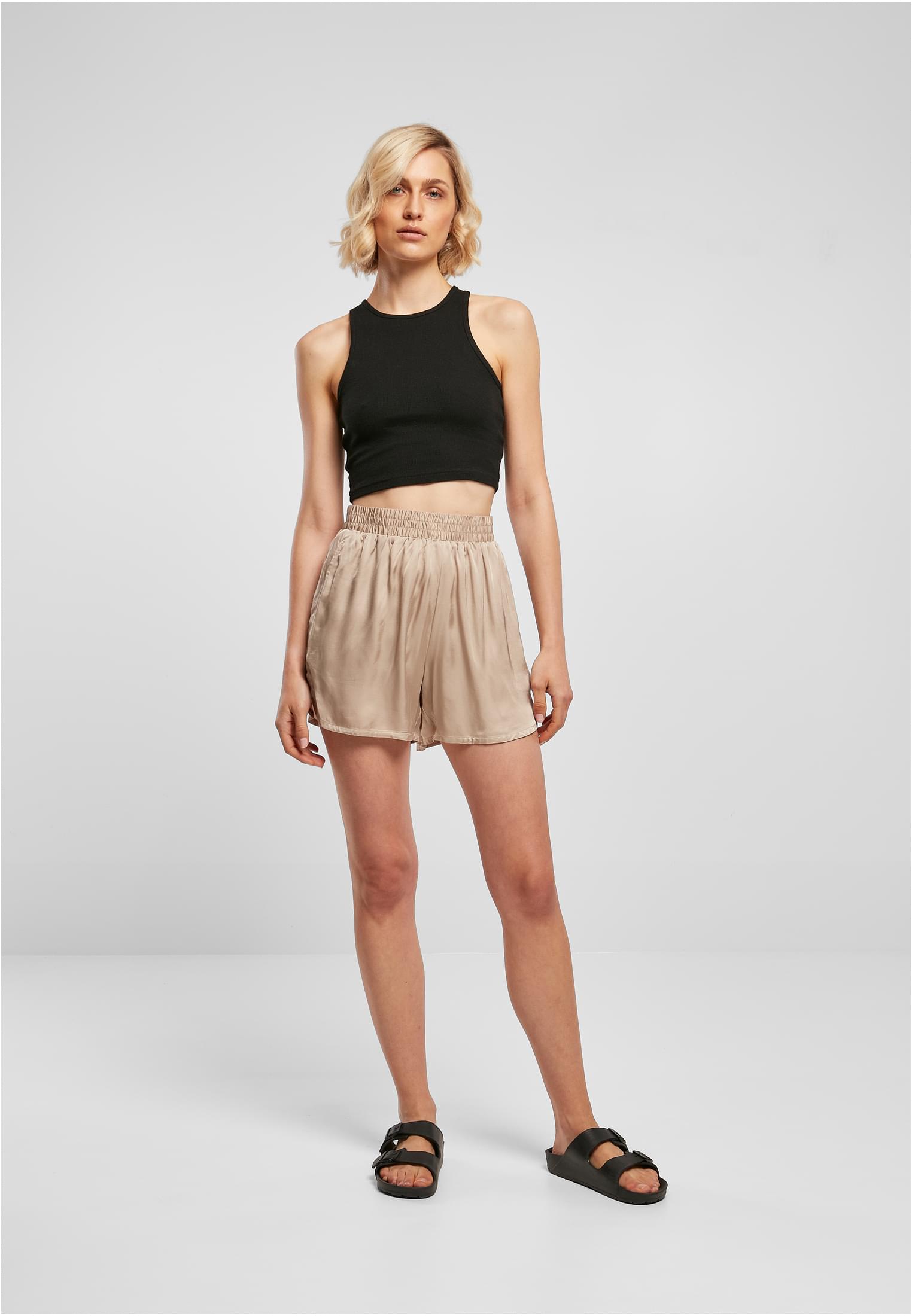 Urban Classics Pantaloncini Viscose Satin Resort softtaupe