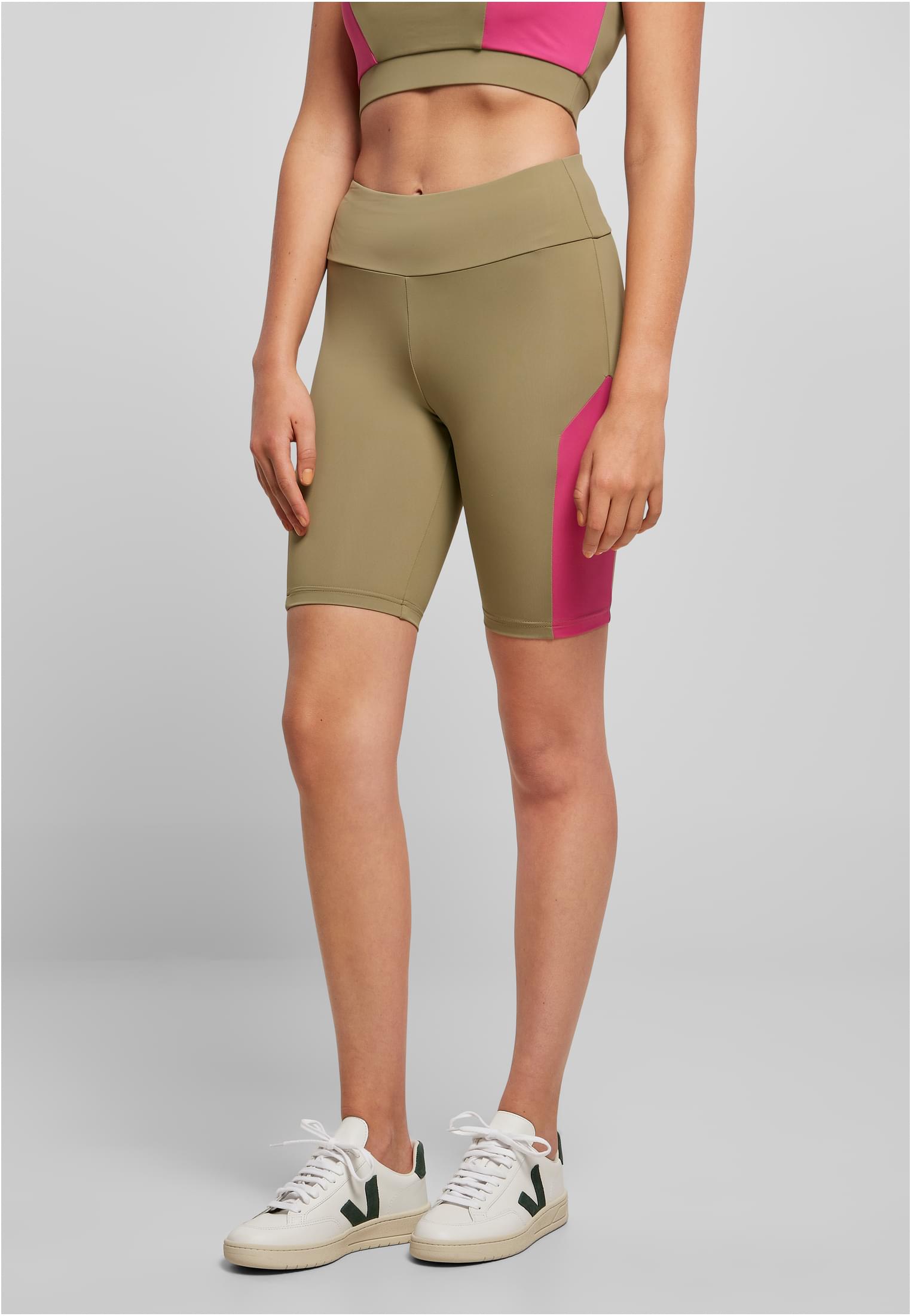 Urban Classics Pantaloncini Color Block Cycle khaki/brightviolet