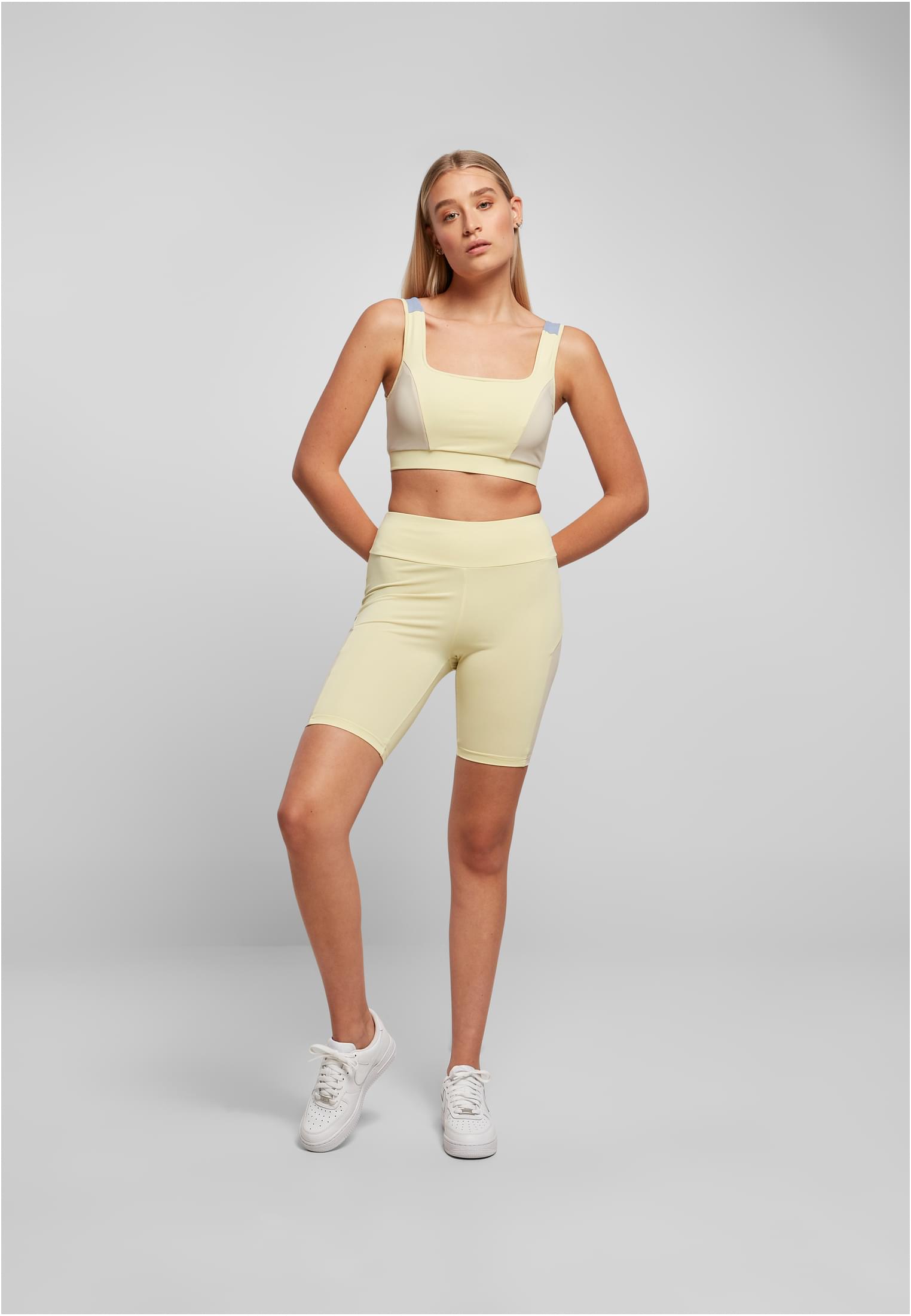UC Ladies Pantaloncini Color Block Cycle softyellow/softseagrass
