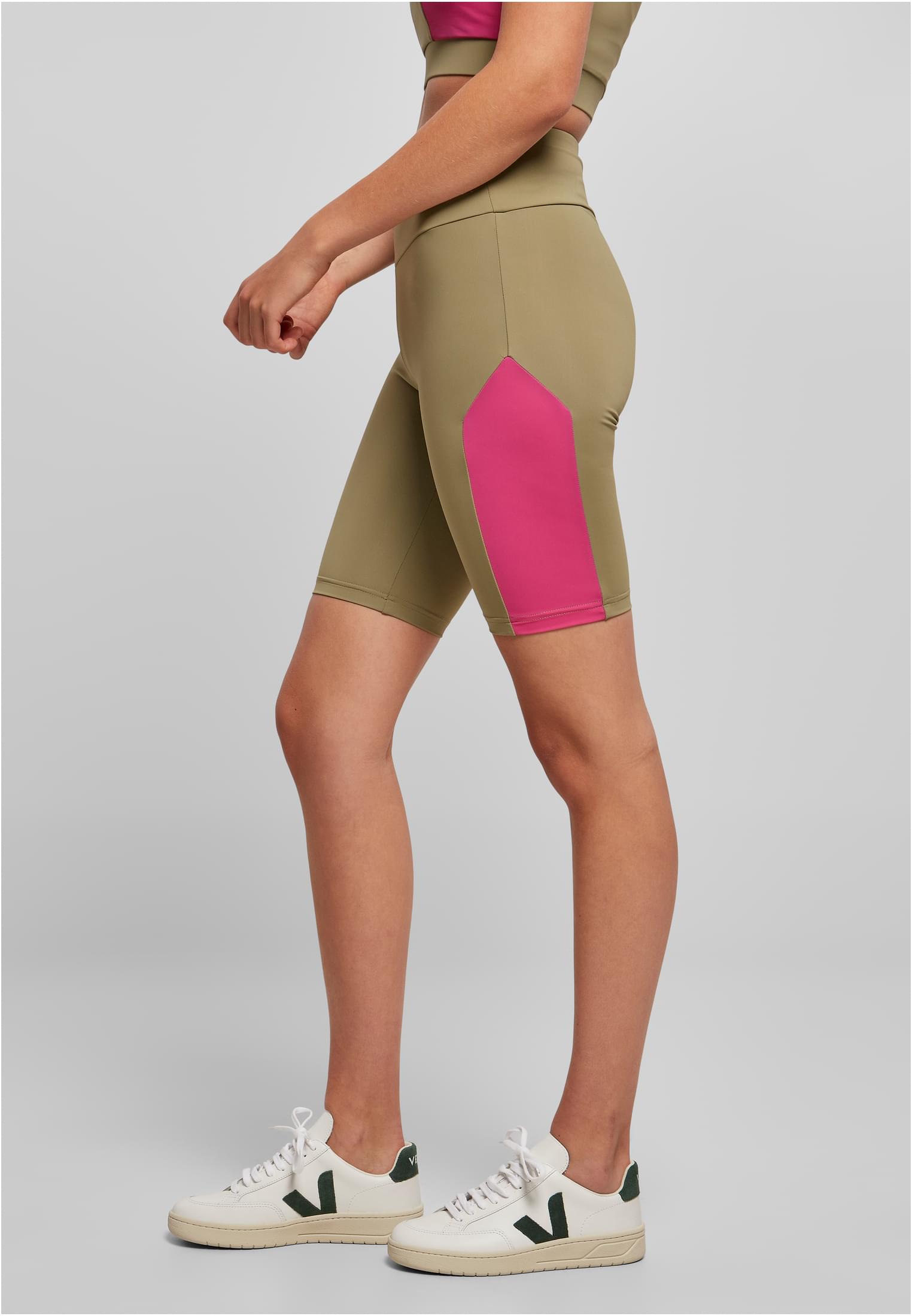 Urban Classics Pantaloncini Color Block Cycle khaki/brightviolet