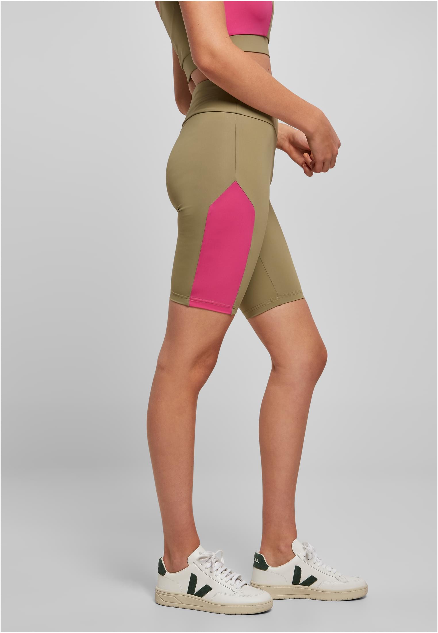 Urban Classics Pantaloncini Color Block Cycle khaki/brightviolet