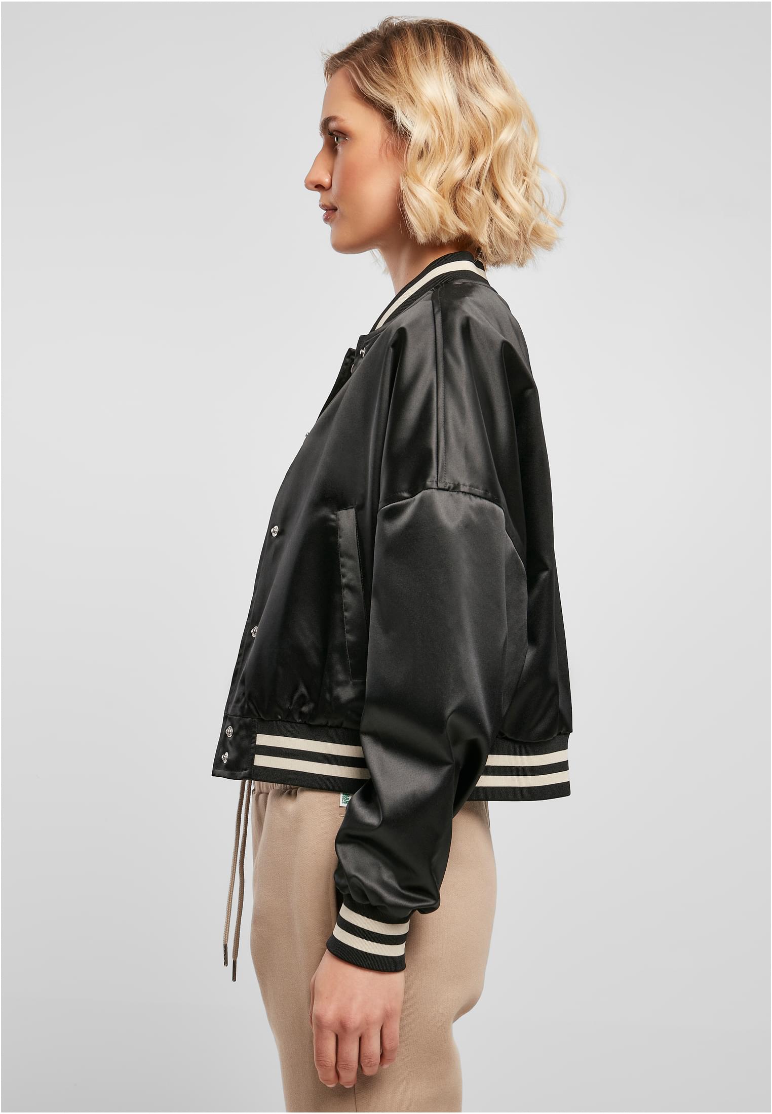 Urban Classics LADIES SHORT OVERSIZED SATIN BOMBER JACKET