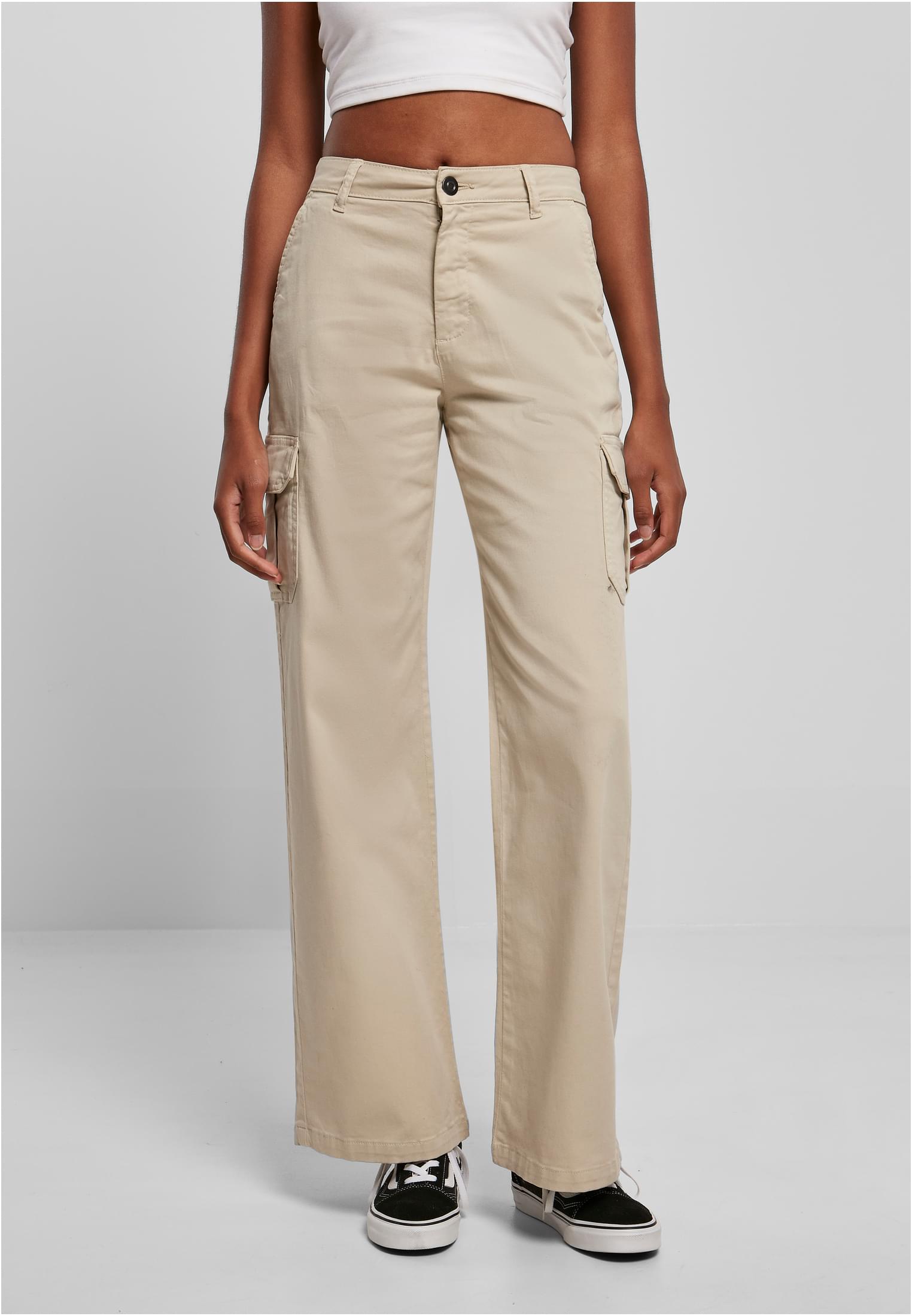 Urban Classics Pantaloni High Waist Straight Cargo softseagrass