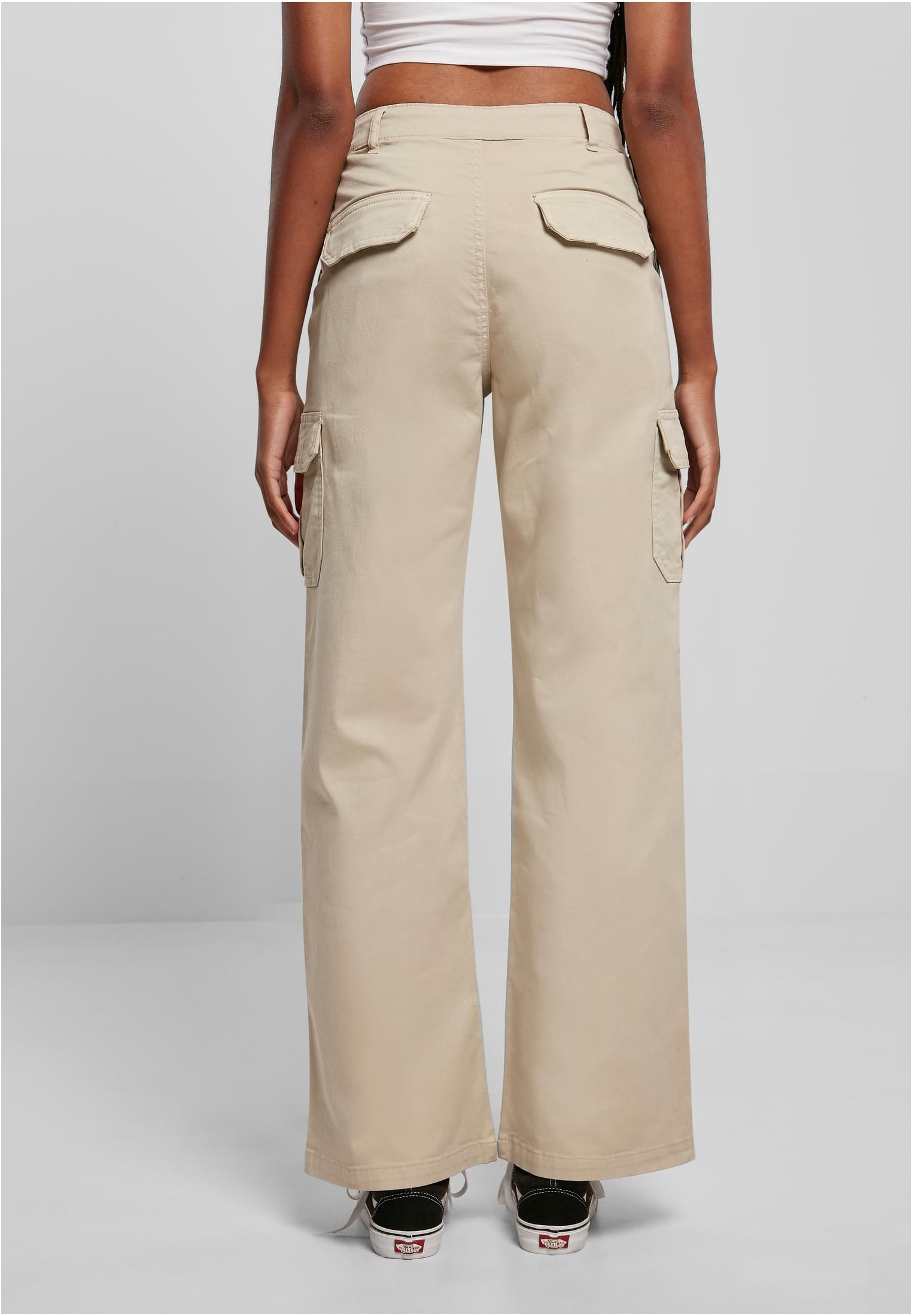 Urban Classics Pantaloni High Waist Straight Cargo softseagrass
