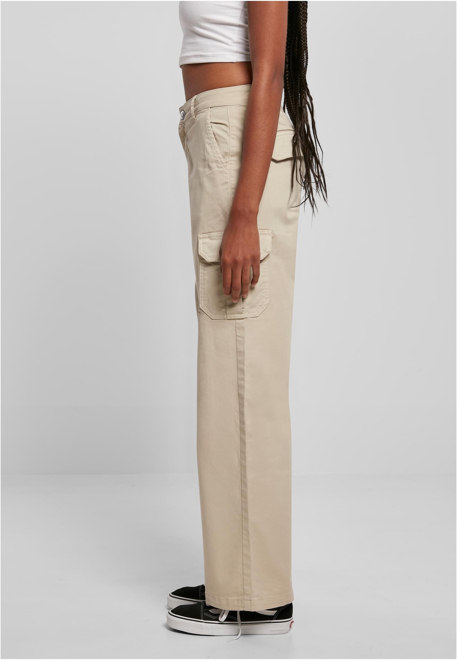 Urban Classics Pantaloni High Waist Straight Cargo softseagrass