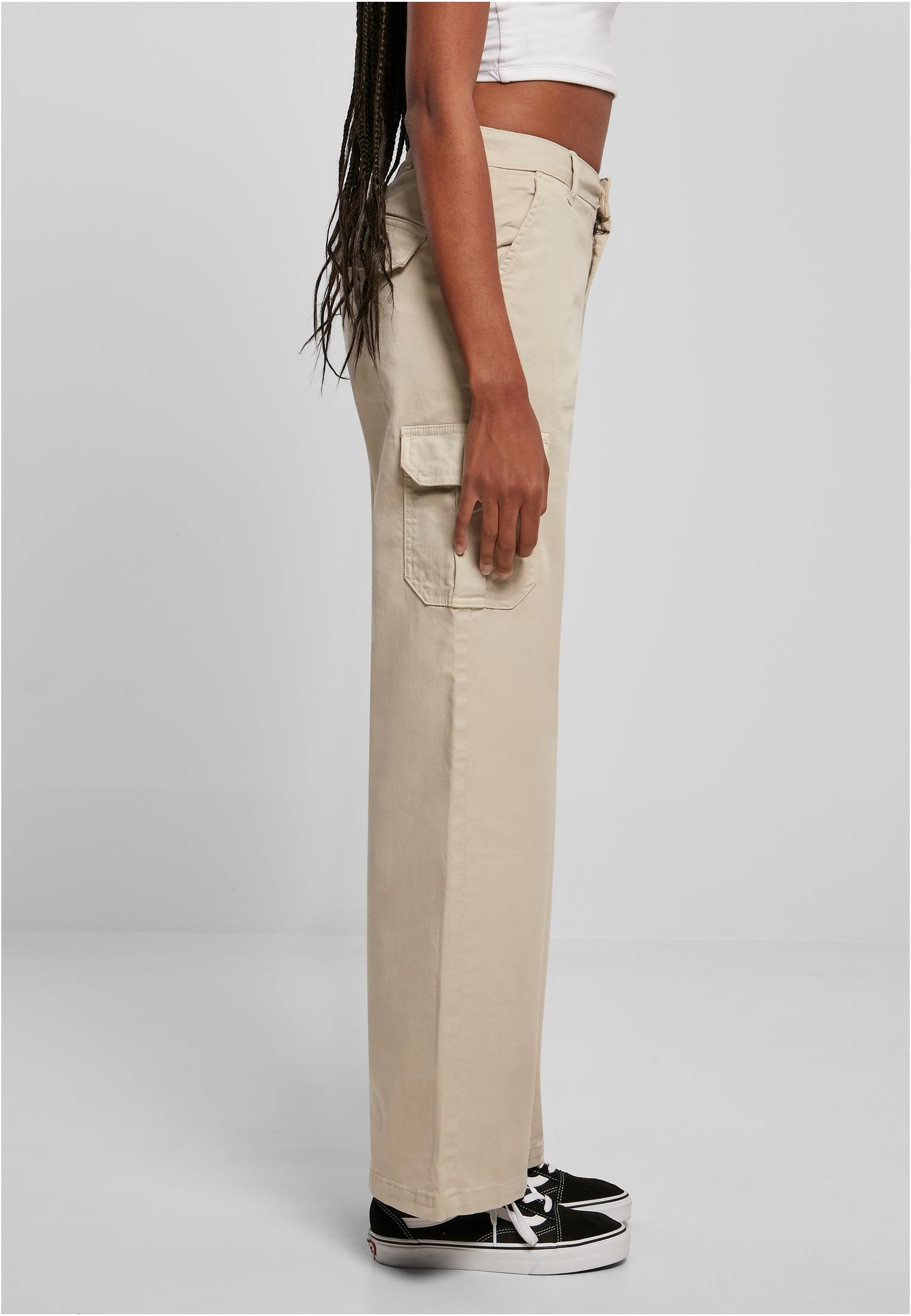 Urban Classics Pantaloni High Waist Straight Cargo softseagrass