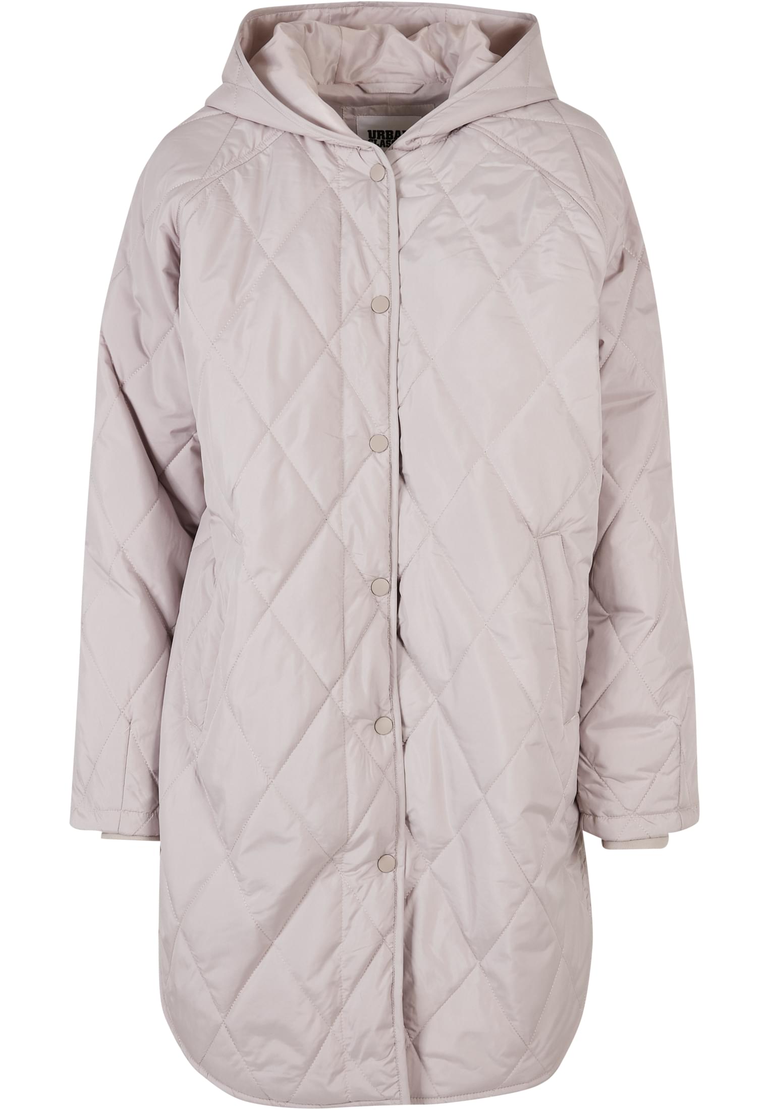 Urban Classics Cappotto Oversized Diamond Quilted Hooded warmgrey