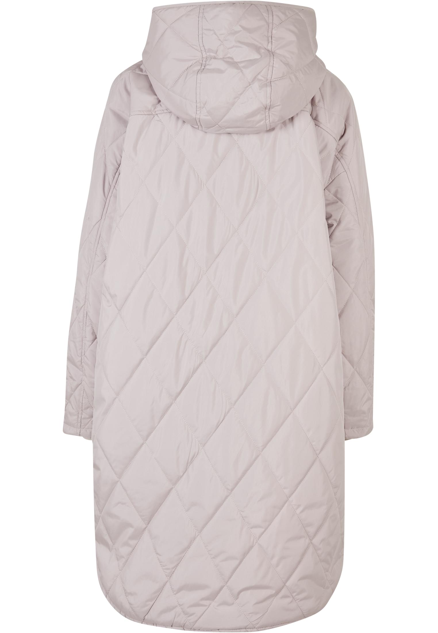 Urban Classics Cappotto Oversized Diamond Quilted Hooded warmgrey