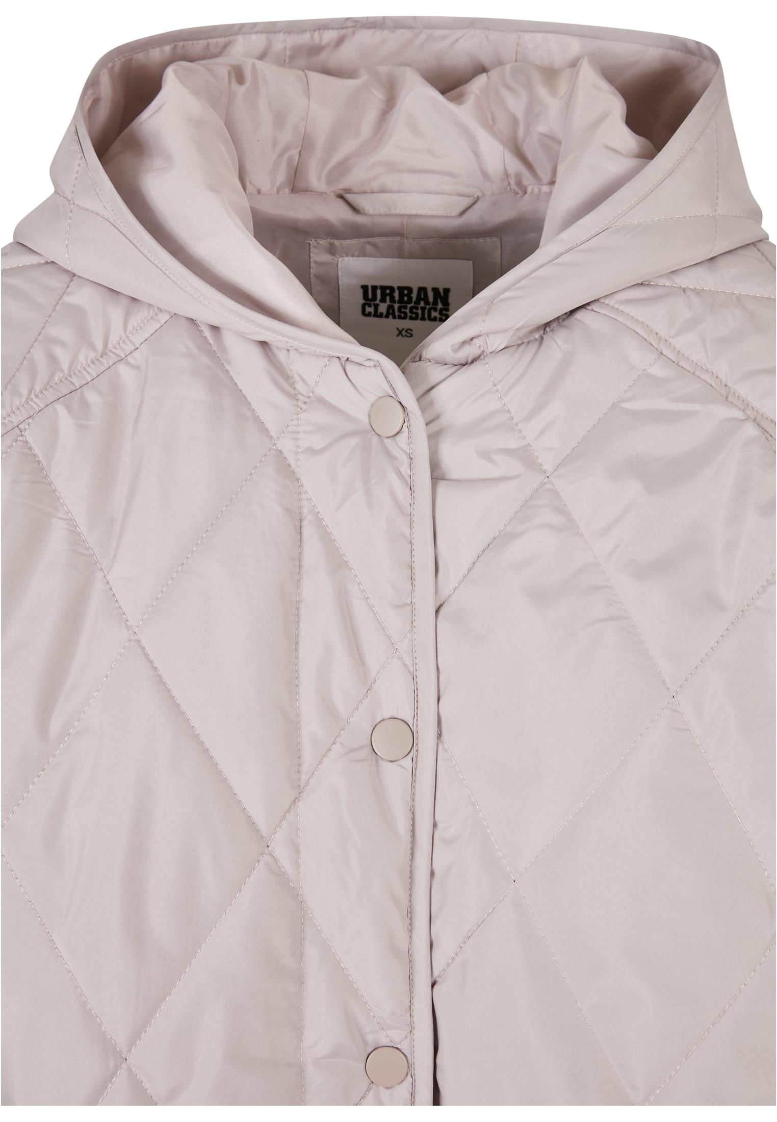 Urban Classics Cappotto Oversized Diamond Quilted Hooded warmgrey