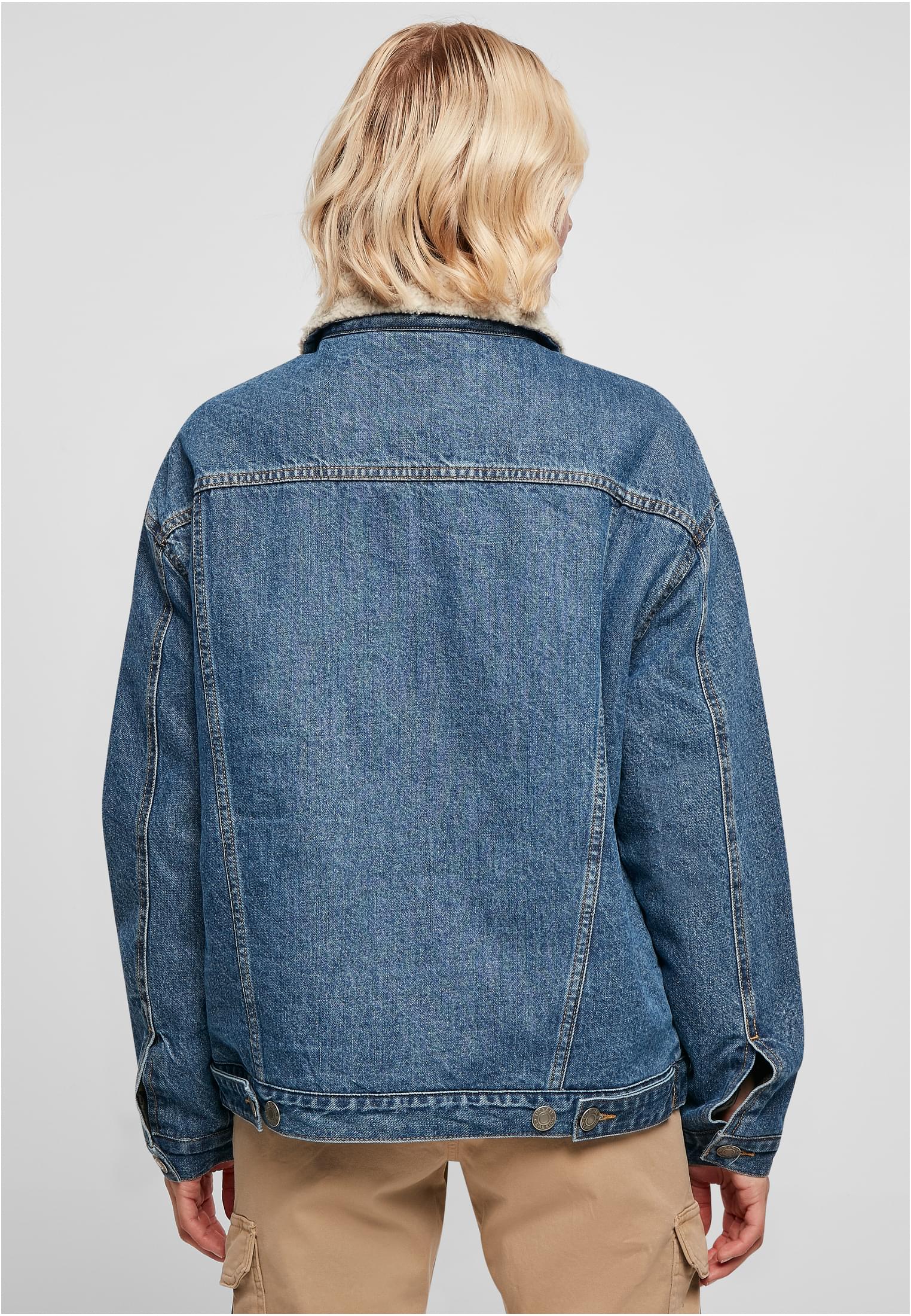Urban Classics Giacca Oversized Sherpa clearblue washed