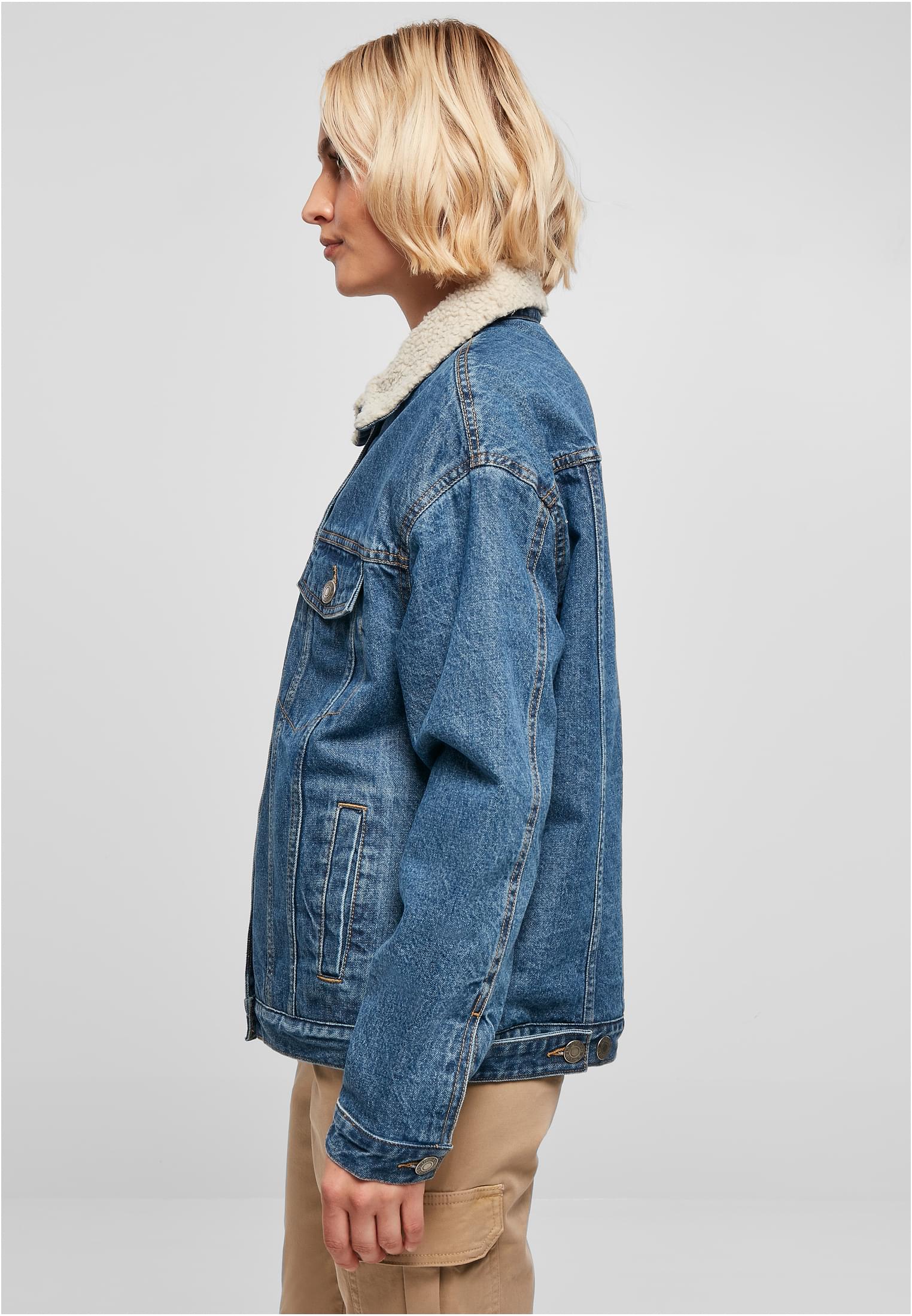 Urban Classics Giacca Oversized Sherpa clearblue washed