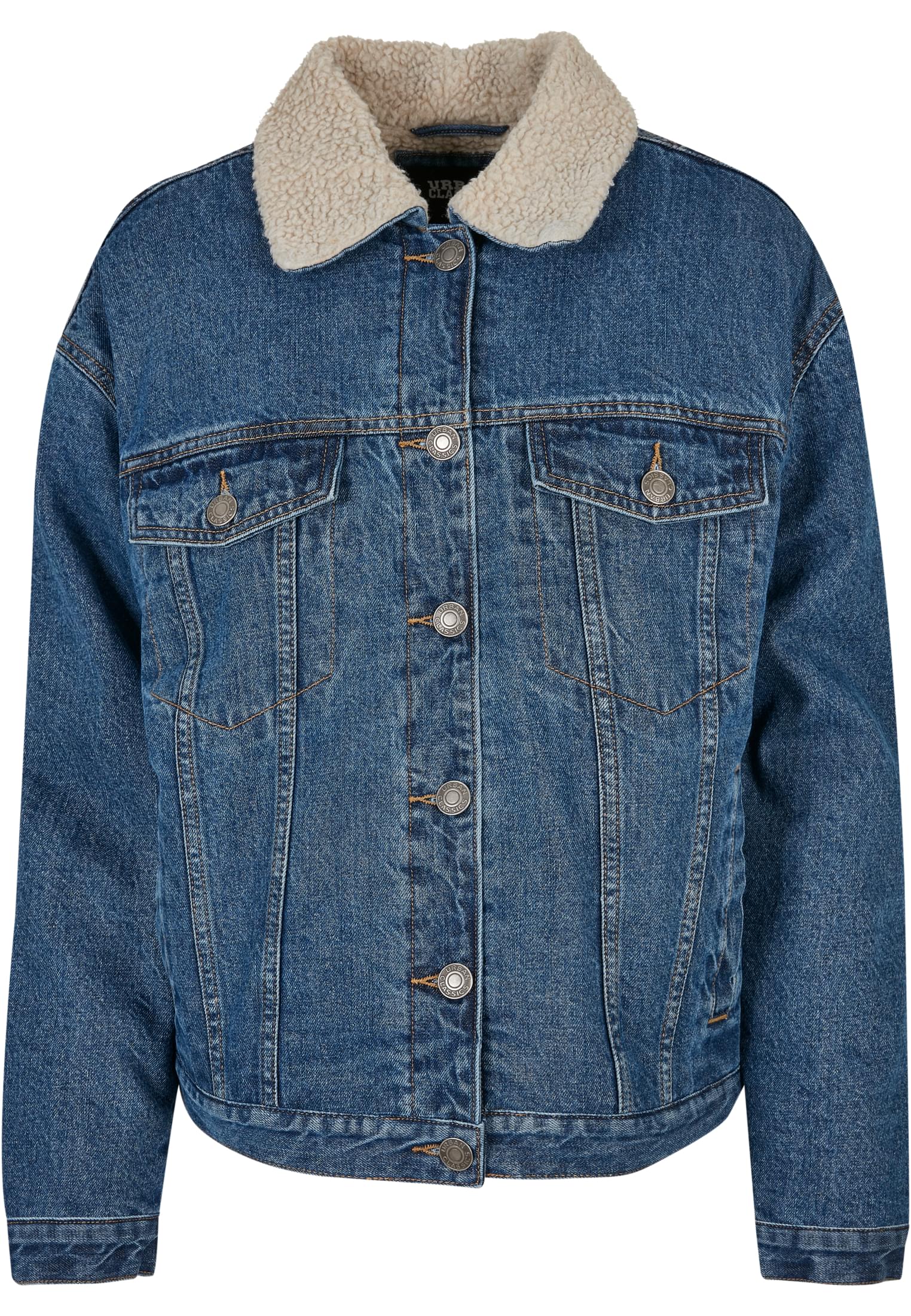 Urban Classics Giacca Oversized Sherpa clearblue washed
