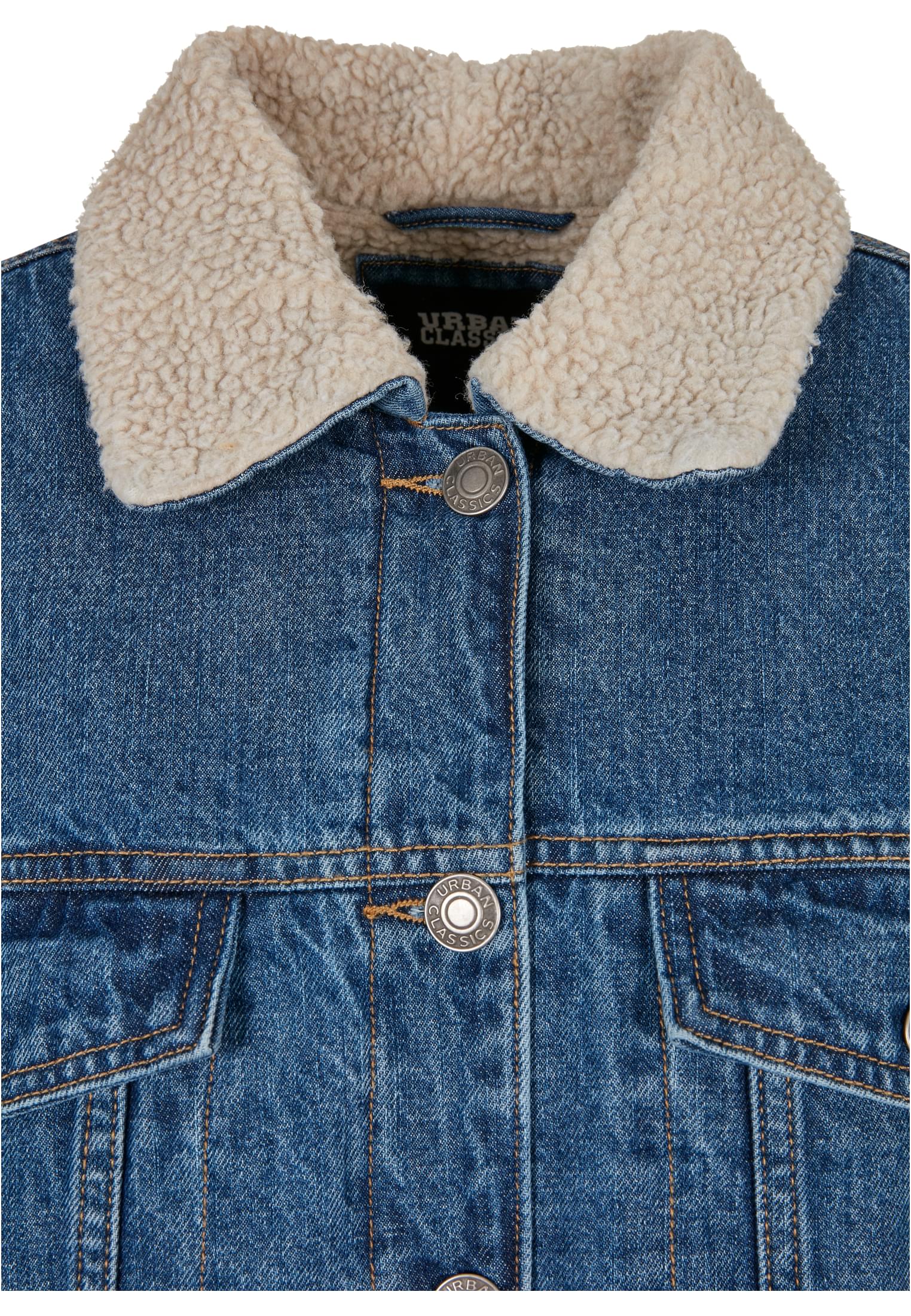 Urban Classics Giacca Oversized Sherpa clearblue washed