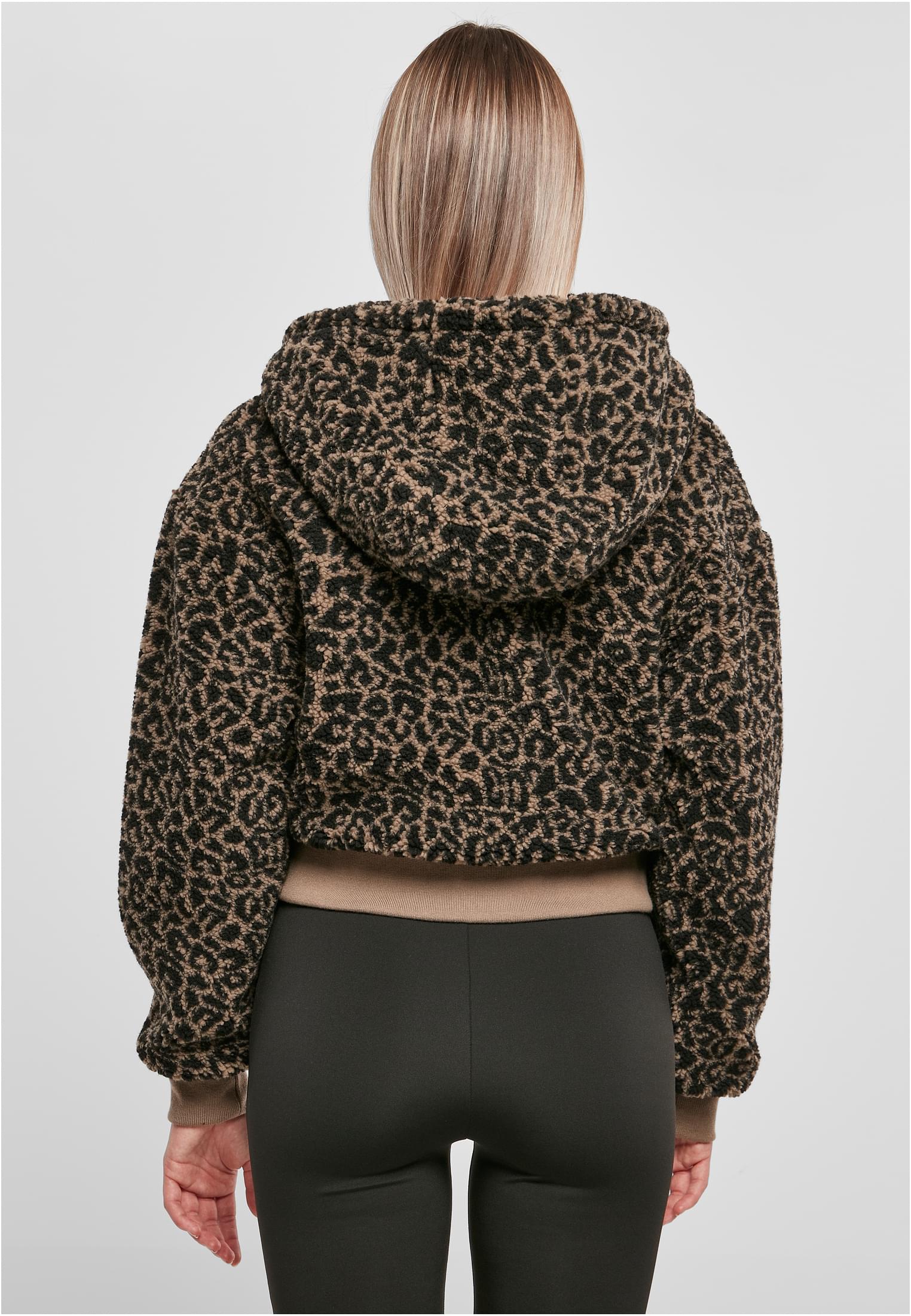 Urban Classics Giacca Short Oversized AOP Sherpa darktaupeleo
