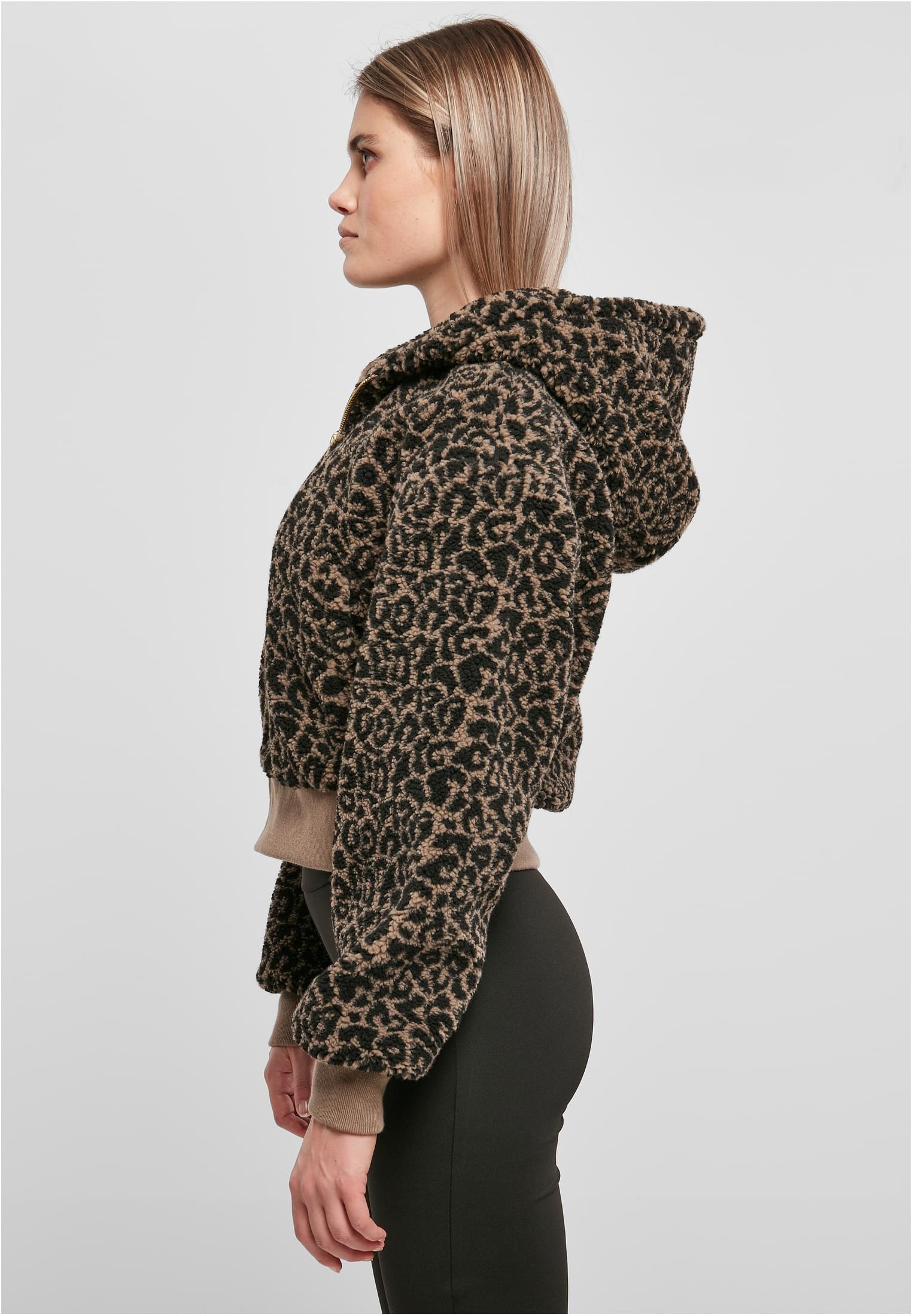 Urban Classics Giacca Short Oversized AOP Sherpa darktaupeleo