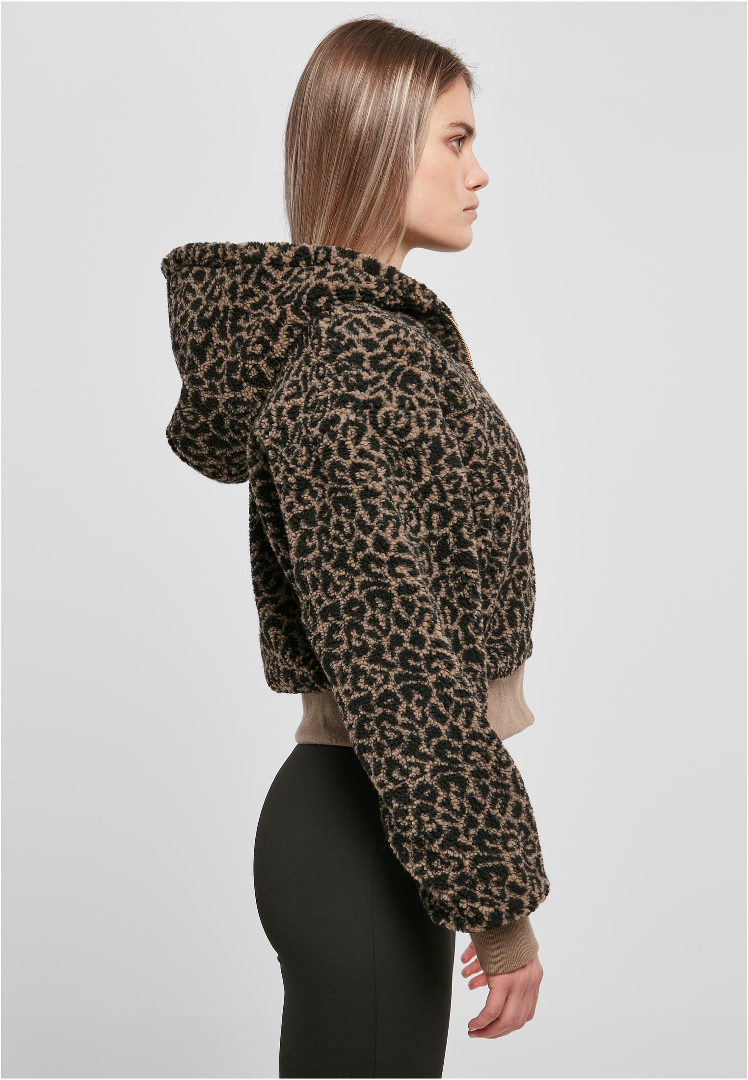 Urban Classics Giacca Short Oversized AOP Sherpa darktaupeleo