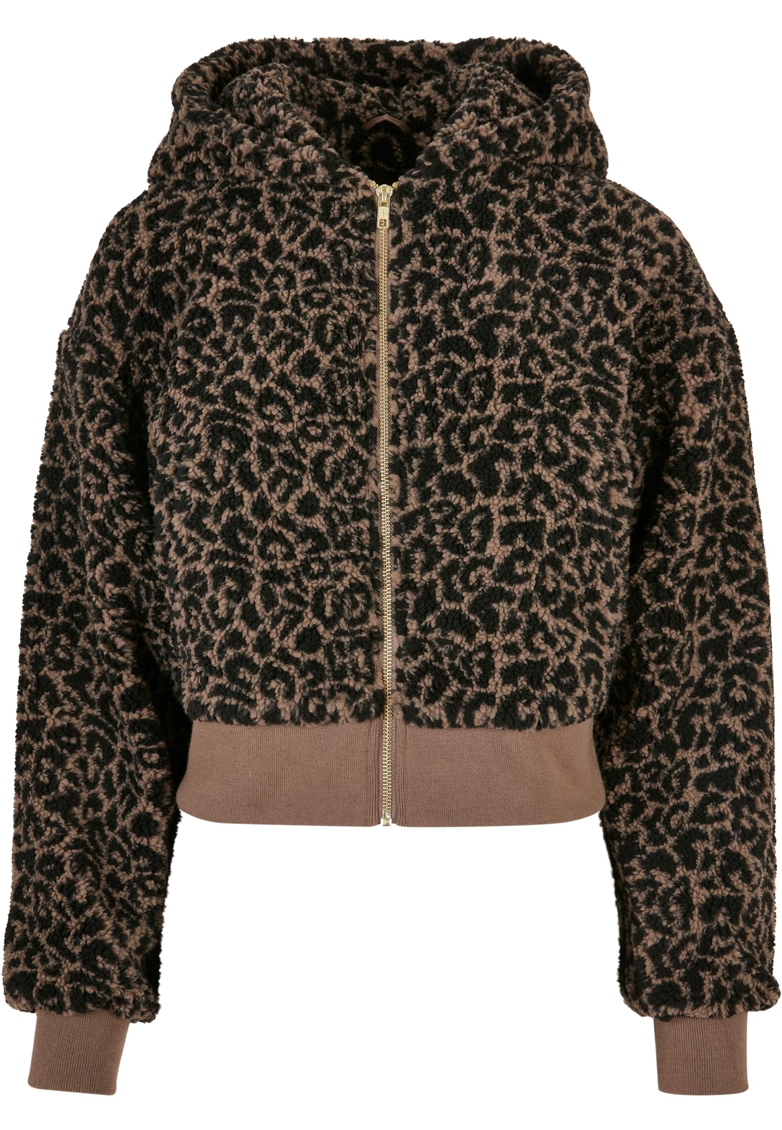 Urban Classics Giacca Short Oversized AOP Sherpa darktaupeleo