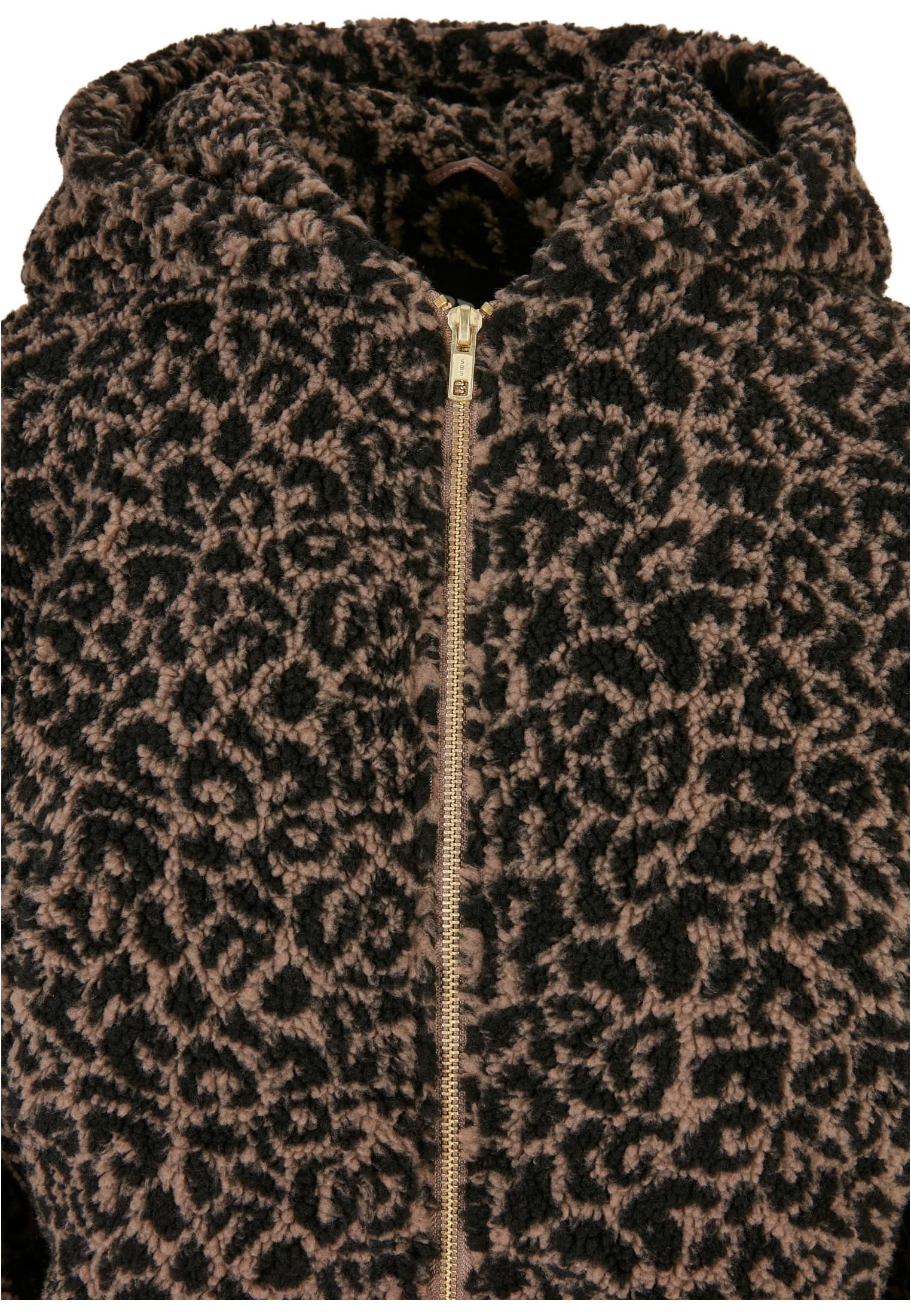 Urban Classics Giacca Short Oversized AOP Sherpa darktaupeleo