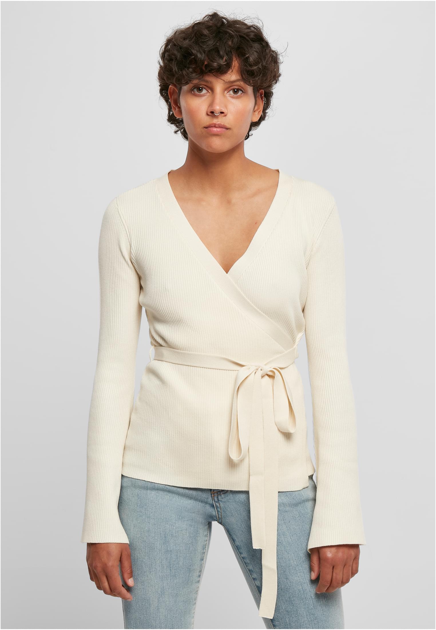 UC Ladies Cardigan Rib Knit Wrapped whitesand