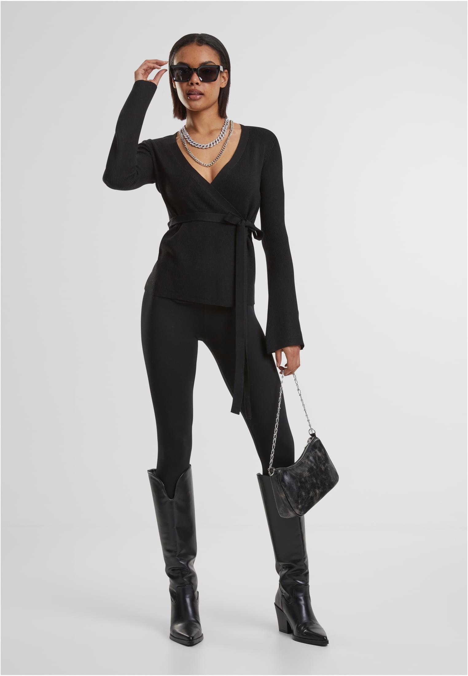 UC Ladies Cardigan Rib Knit Wrapped