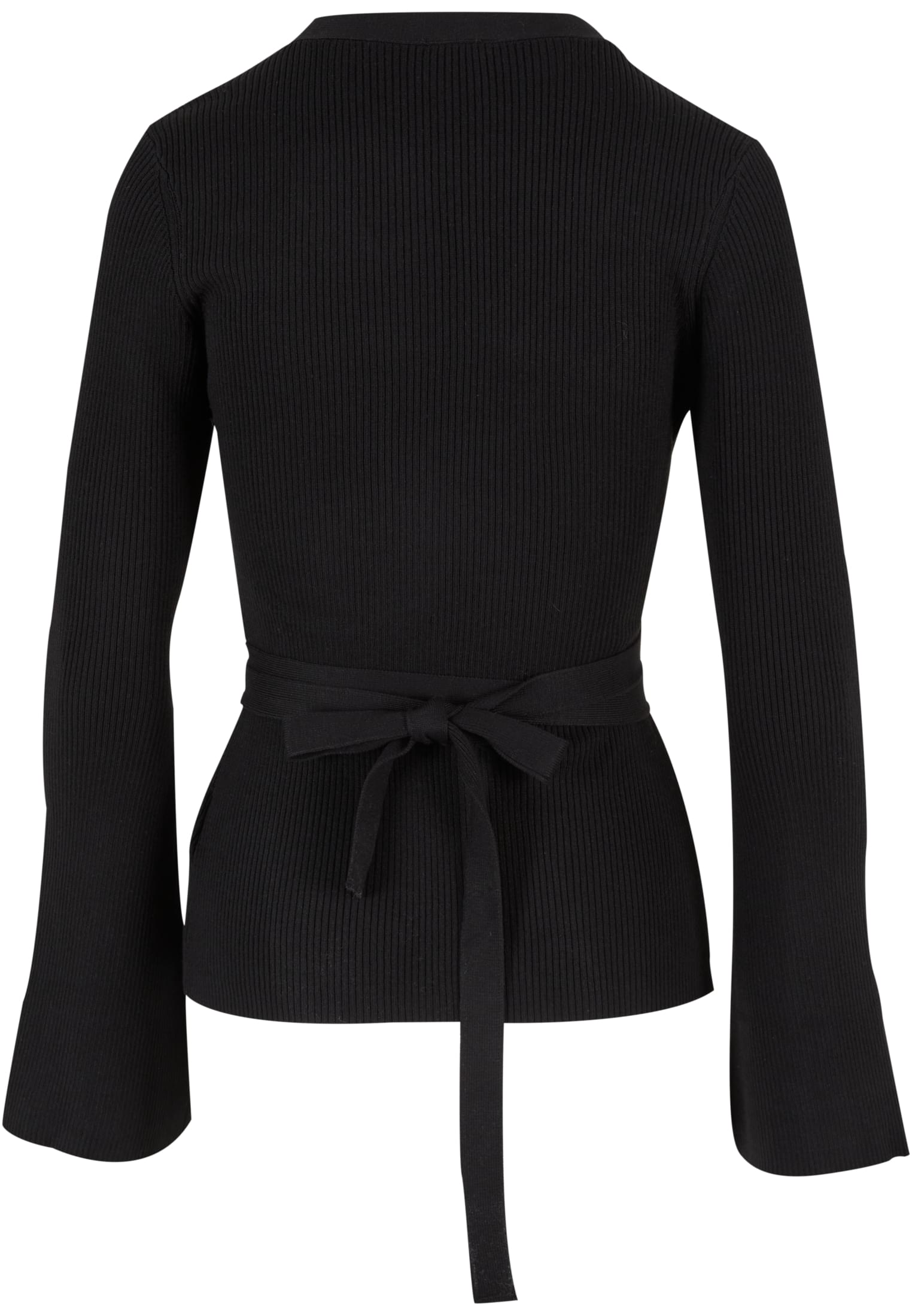 Rib Splicing Fitted Soft Knit Sweater in Black - Retro, Indie and