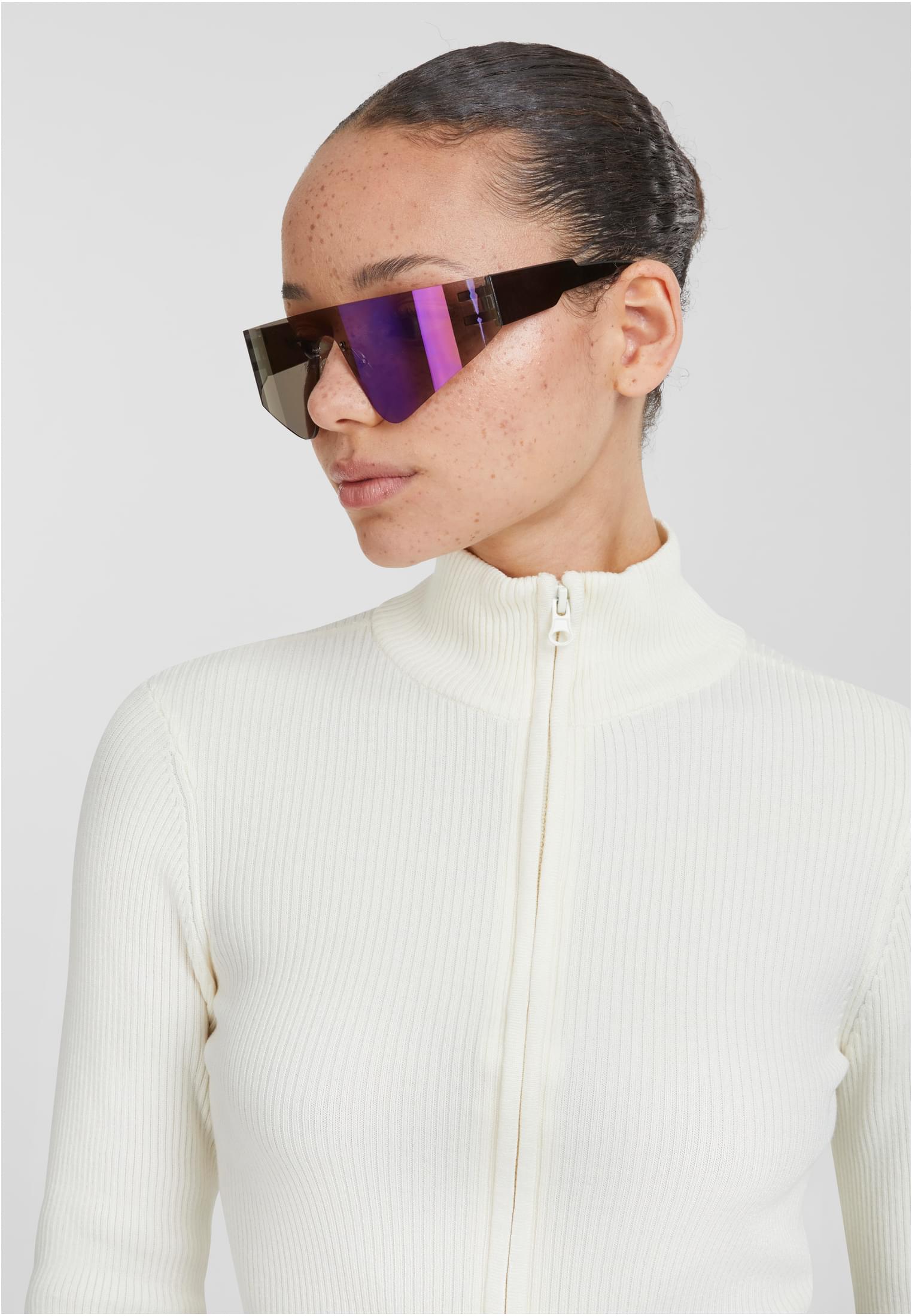 Urban Classics Cardigan Cropped Rib Knit Zip whitesand