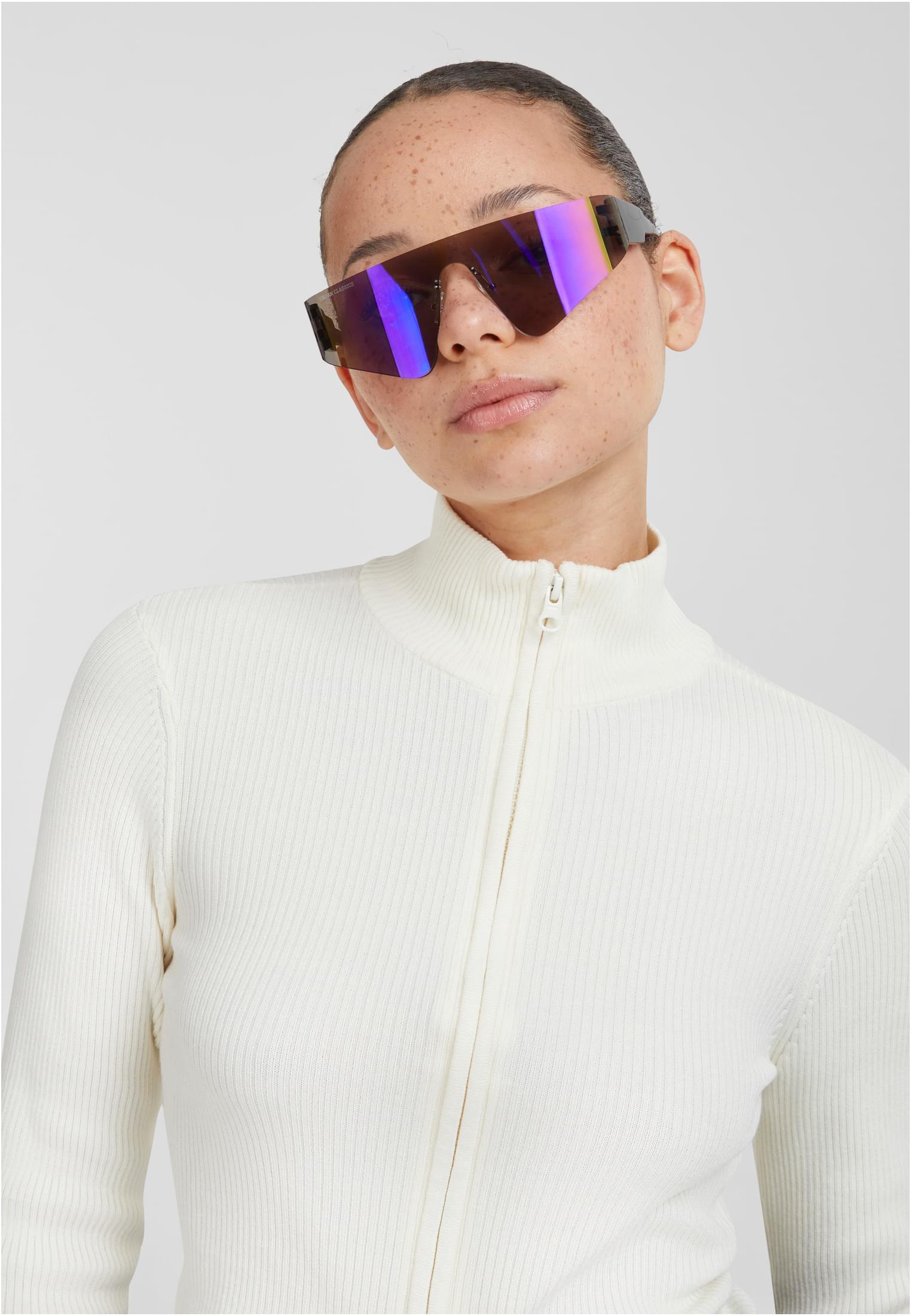 Urban Classics Cardigan Cropped Rib Knit Zip whitesand