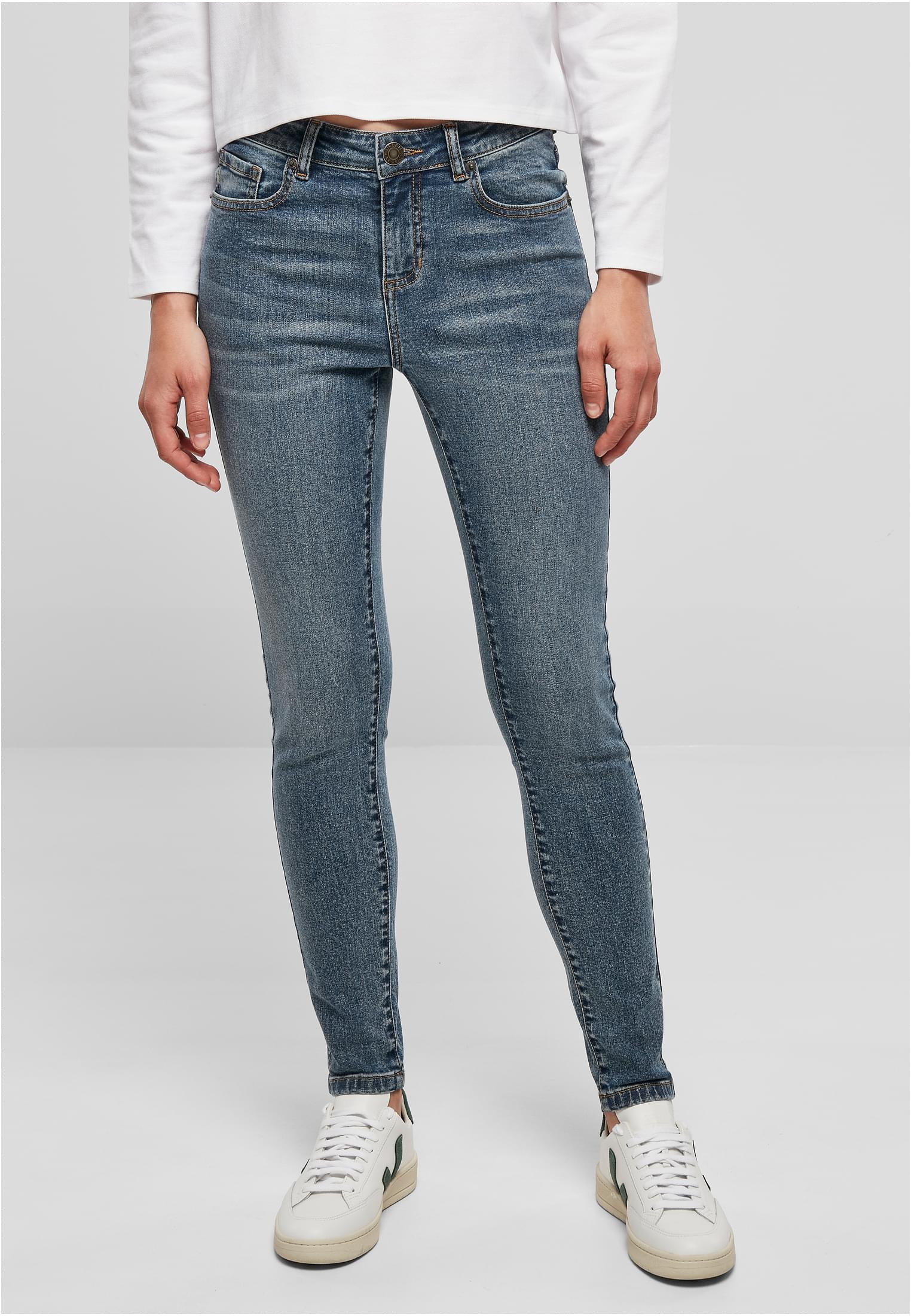 Urban Classics Jeans Mid Waist Skinny midstone washed