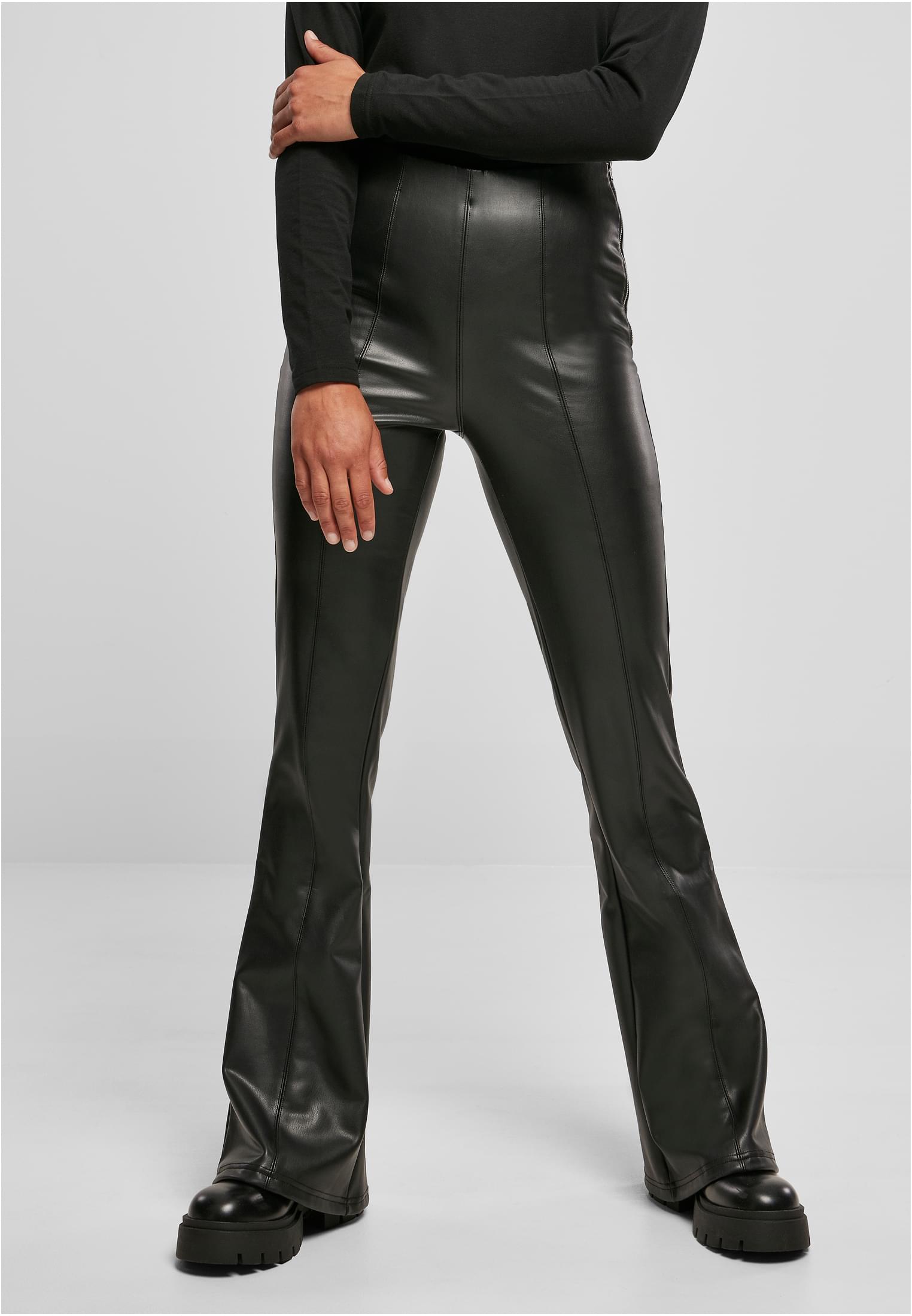 Ladies Synthetic Leather Flared Pants-TB5410