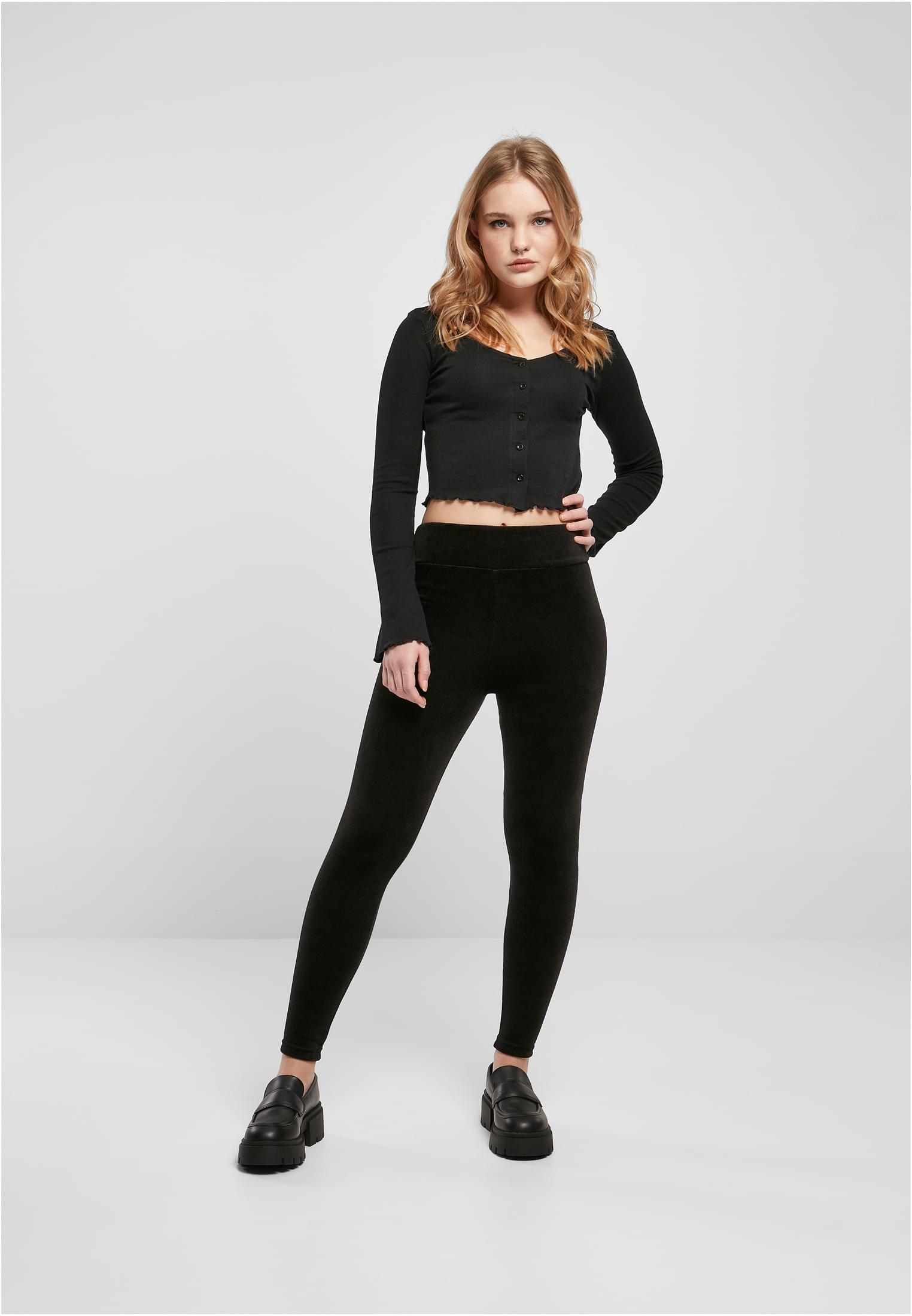 Urban Classics Leggings High Waist Rib Velvet