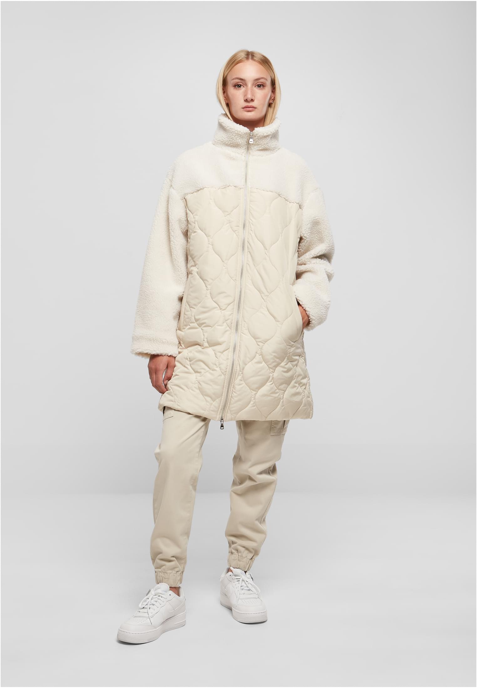 UC Ladies Cappotto Oversized Sherpa Quilted softseagrass/whitesand