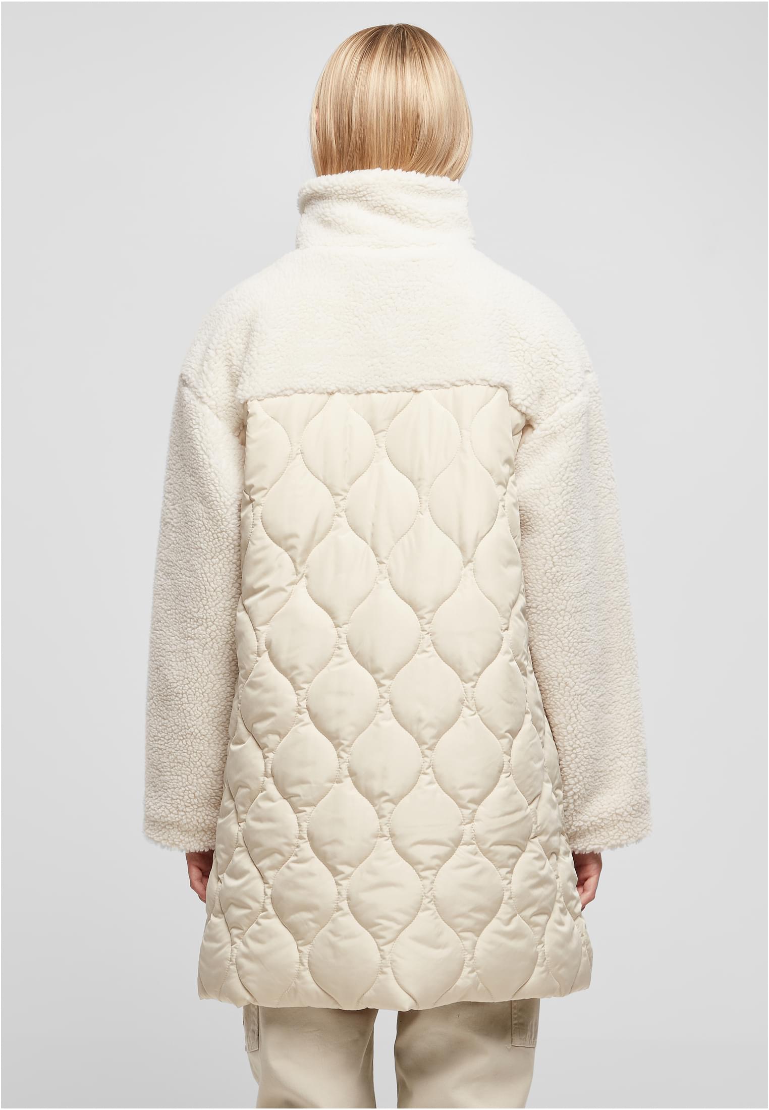 UC Ladies Cappotto Oversized Sherpa Quilted softseagrass/whitesand