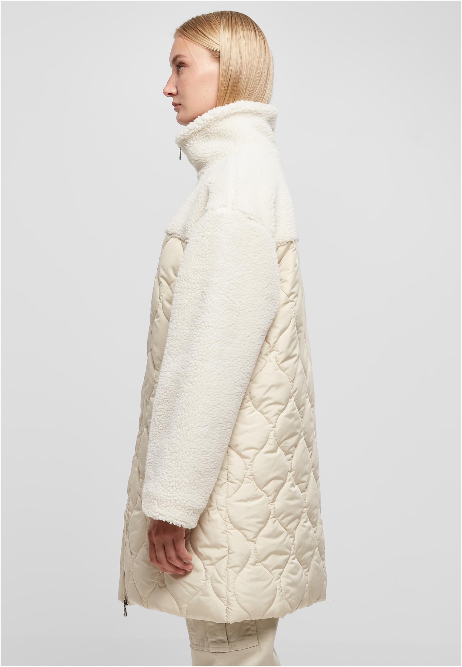 UC Ladies Cappotto Oversized Sherpa Quilted softseagrass/whitesand