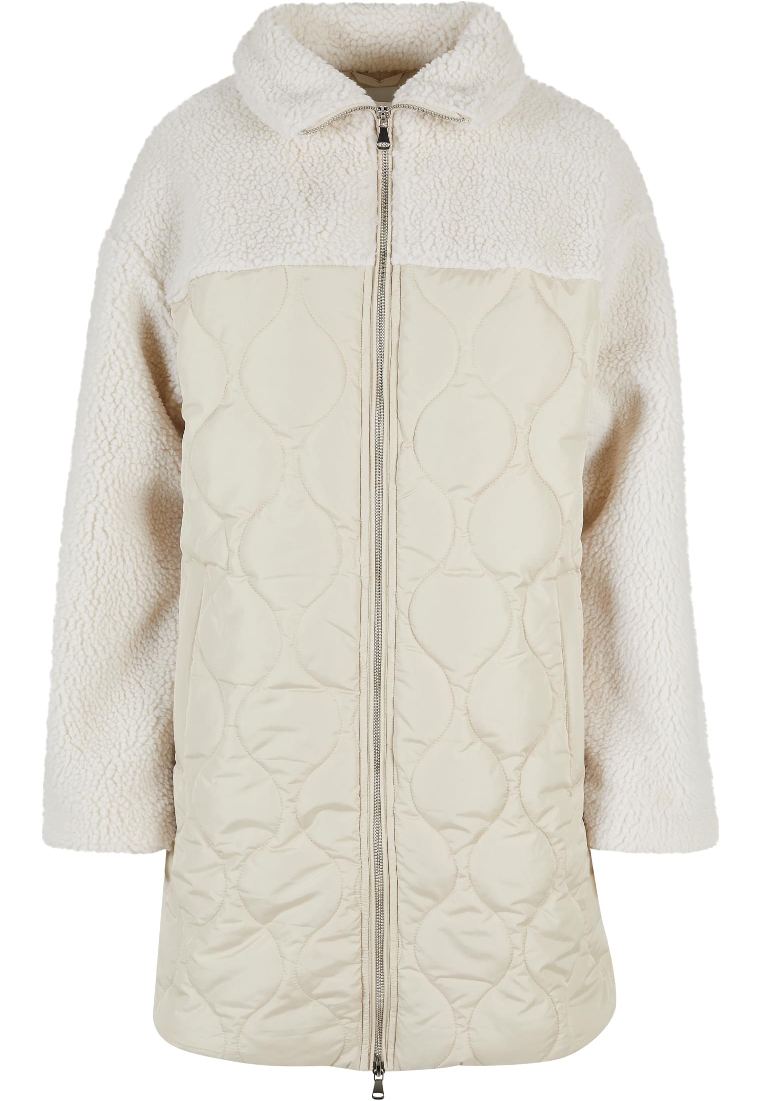 UC Ladies Cappotto Oversized Sherpa Quilted softseagrass/whitesand