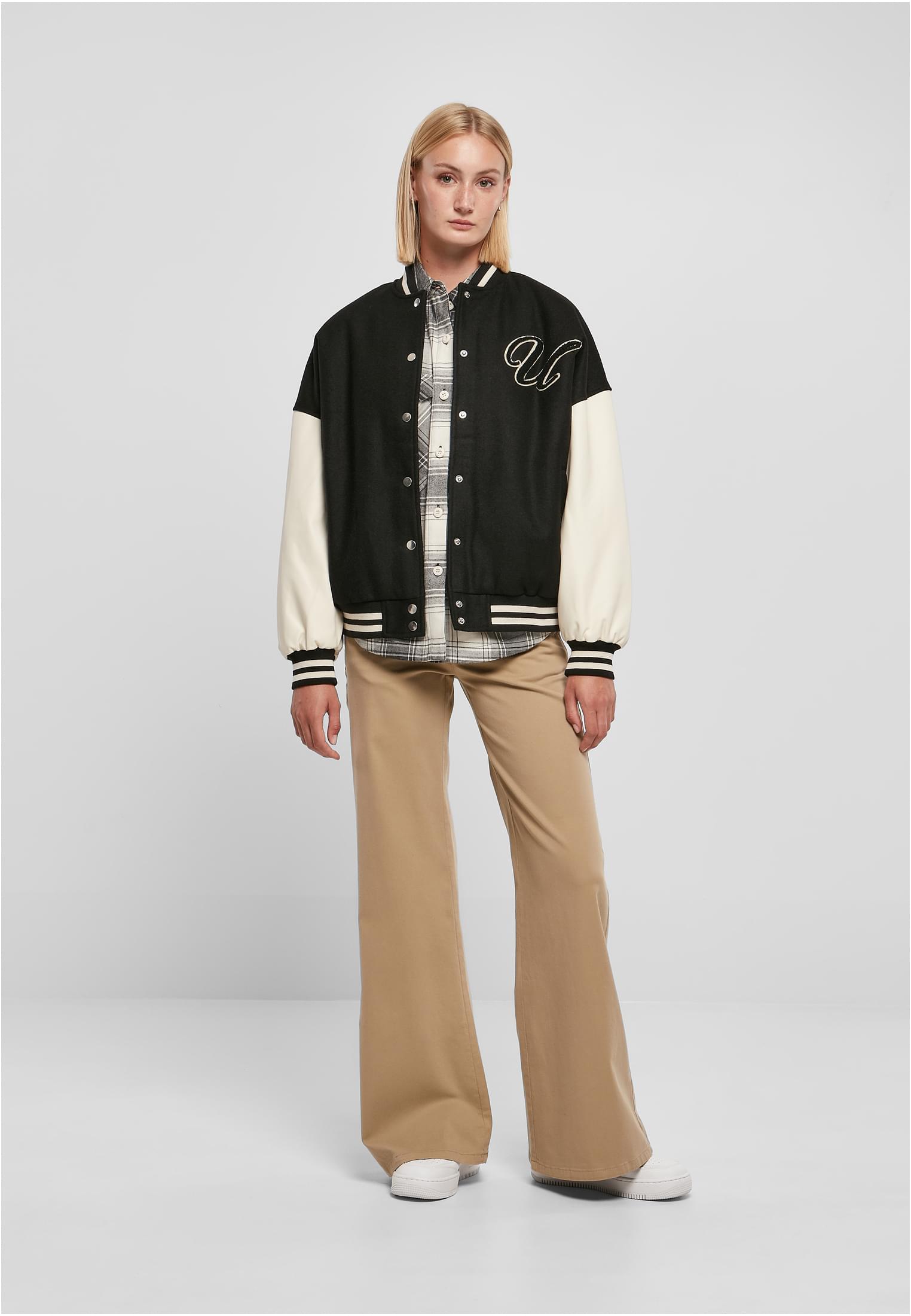 Urban Classics Giacca Oversized Big College black/palewhite