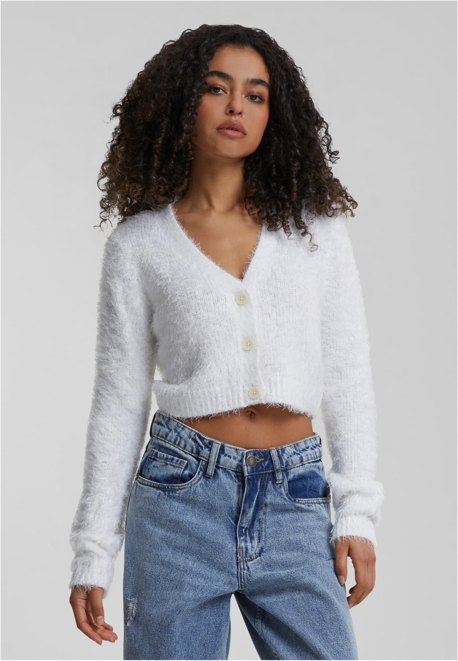 UC Ladies Cardigan Cropped Feather