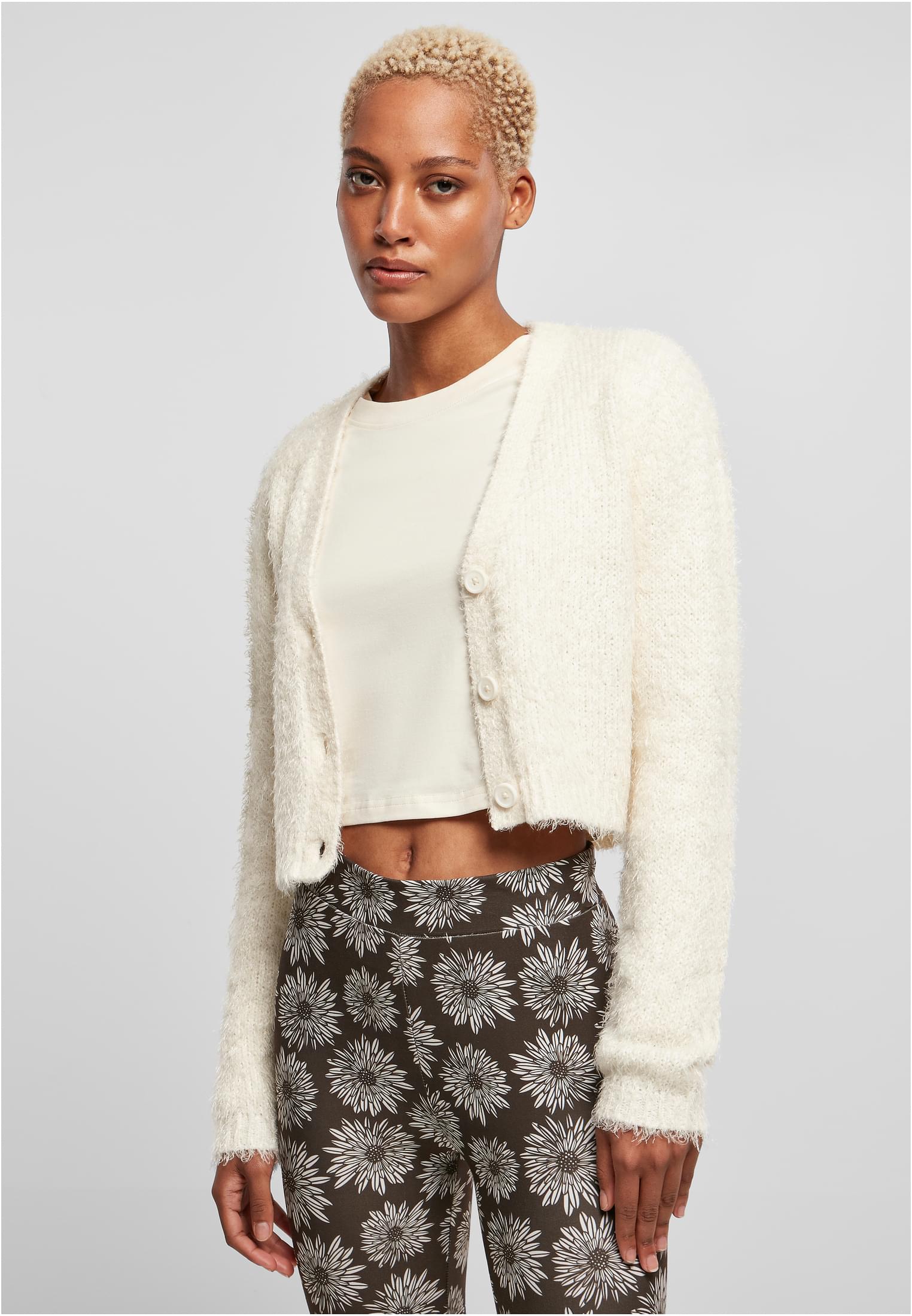 Urban Classics Cardigan Cropped Feather whitesand