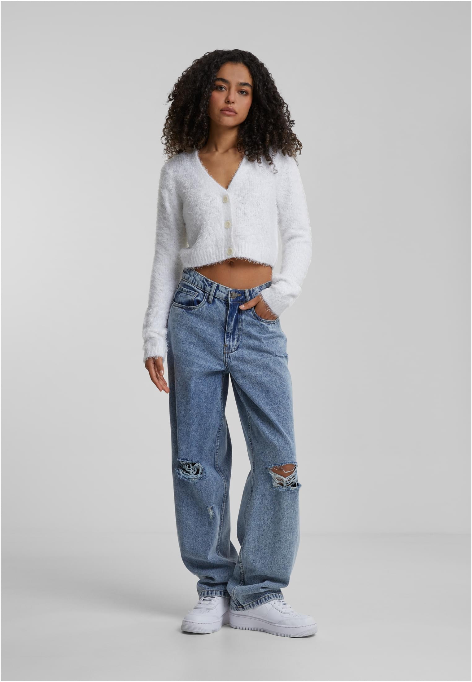 UC Ladies Cardigan Cropped Feather