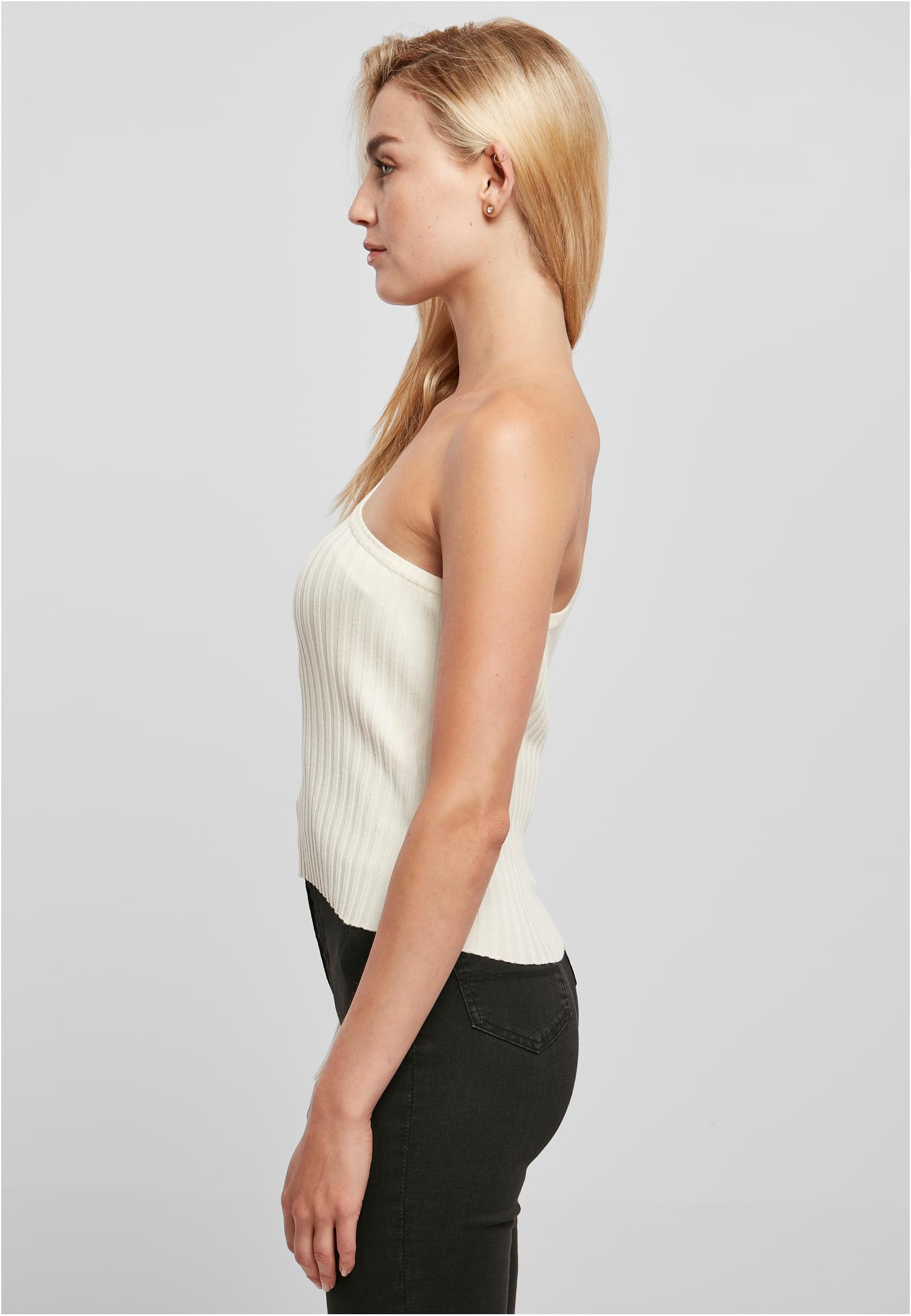 Urban Classics Maglione Short Rib Knit One Sleeve whitesand