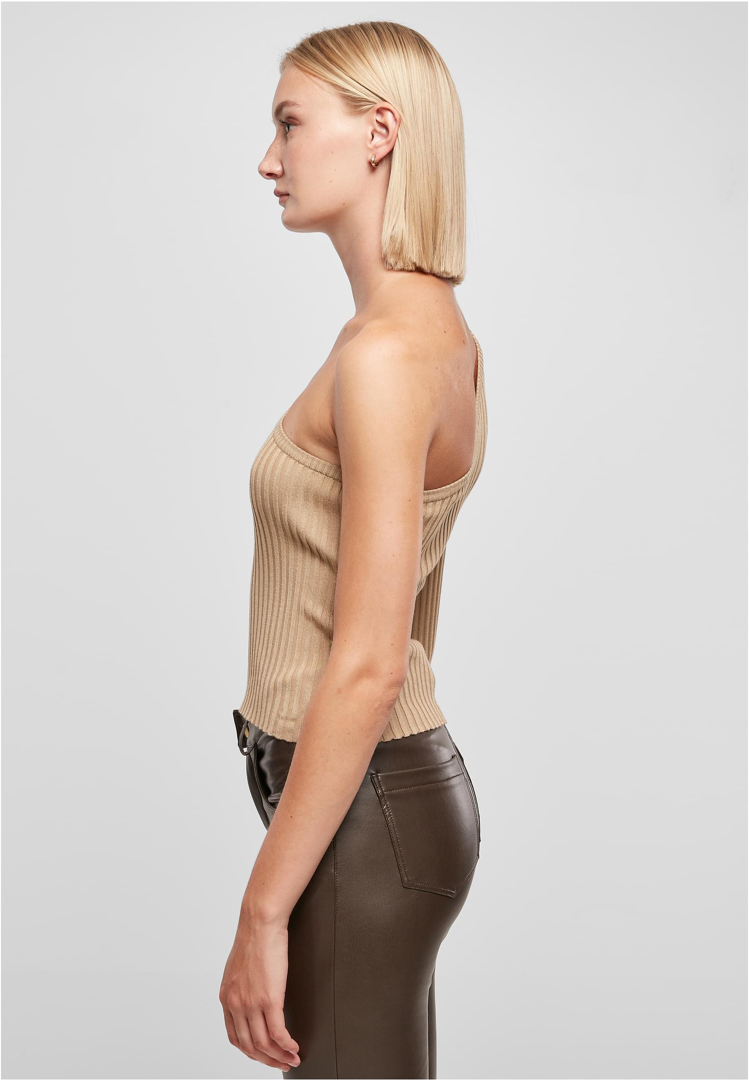 Urban Classics Maglione Short Rib Knit One Sleeve unionbeige