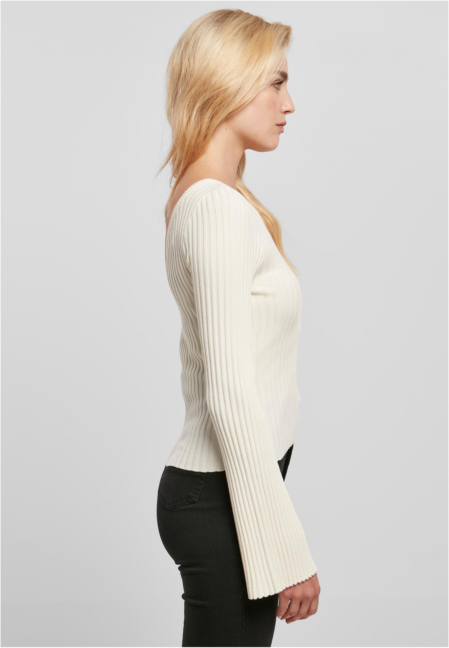 Urban Classics Maglione Short Rib Knit One Sleeve whitesand