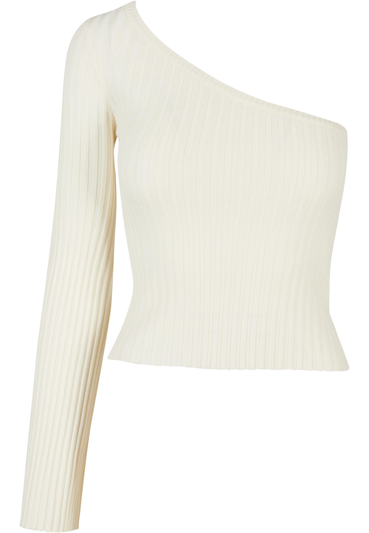 Urban Classics Maglione Short Rib Knit One Sleeve whitesand
