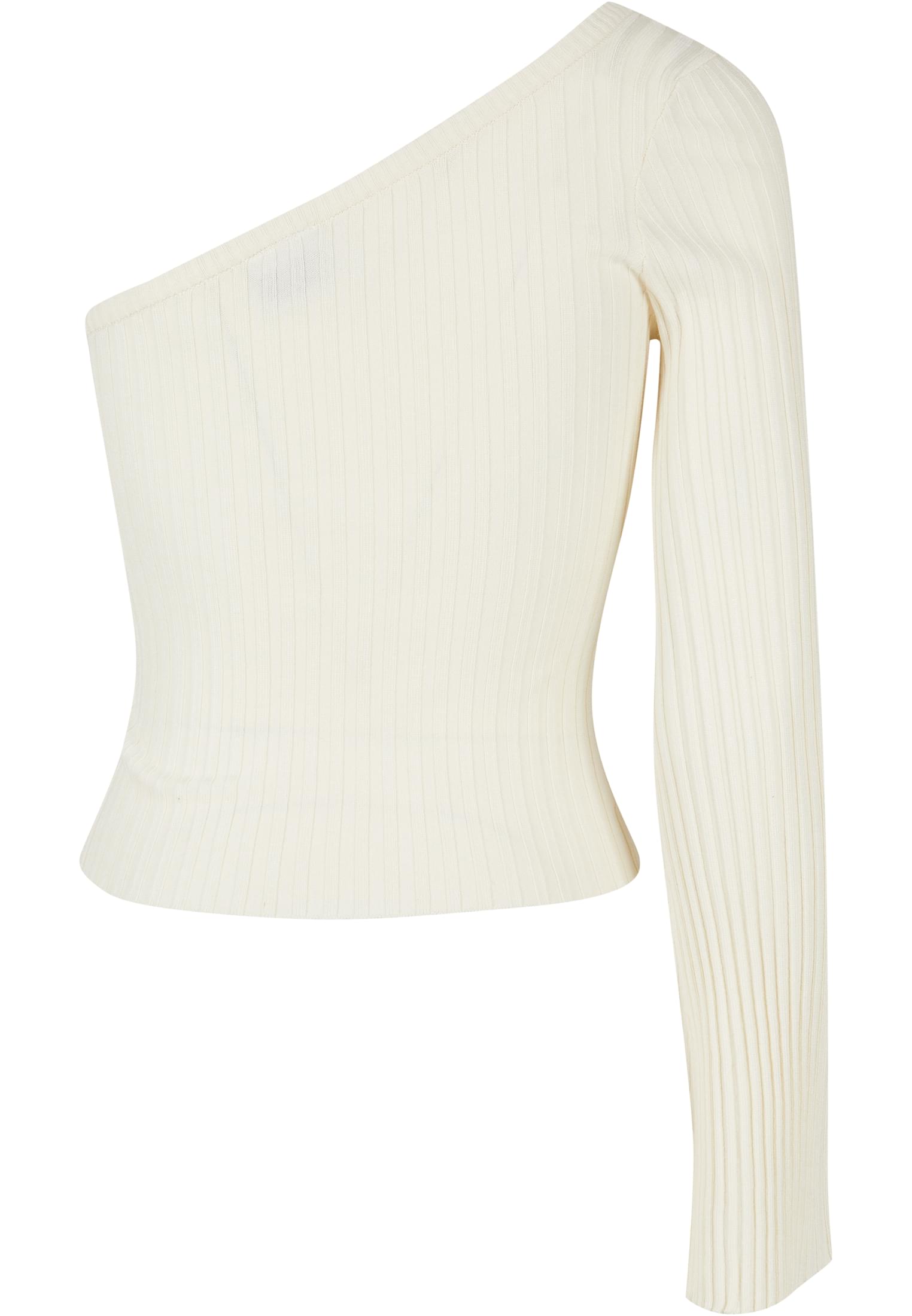 Urban Classics Maglione Short Rib Knit One Sleeve whitesand