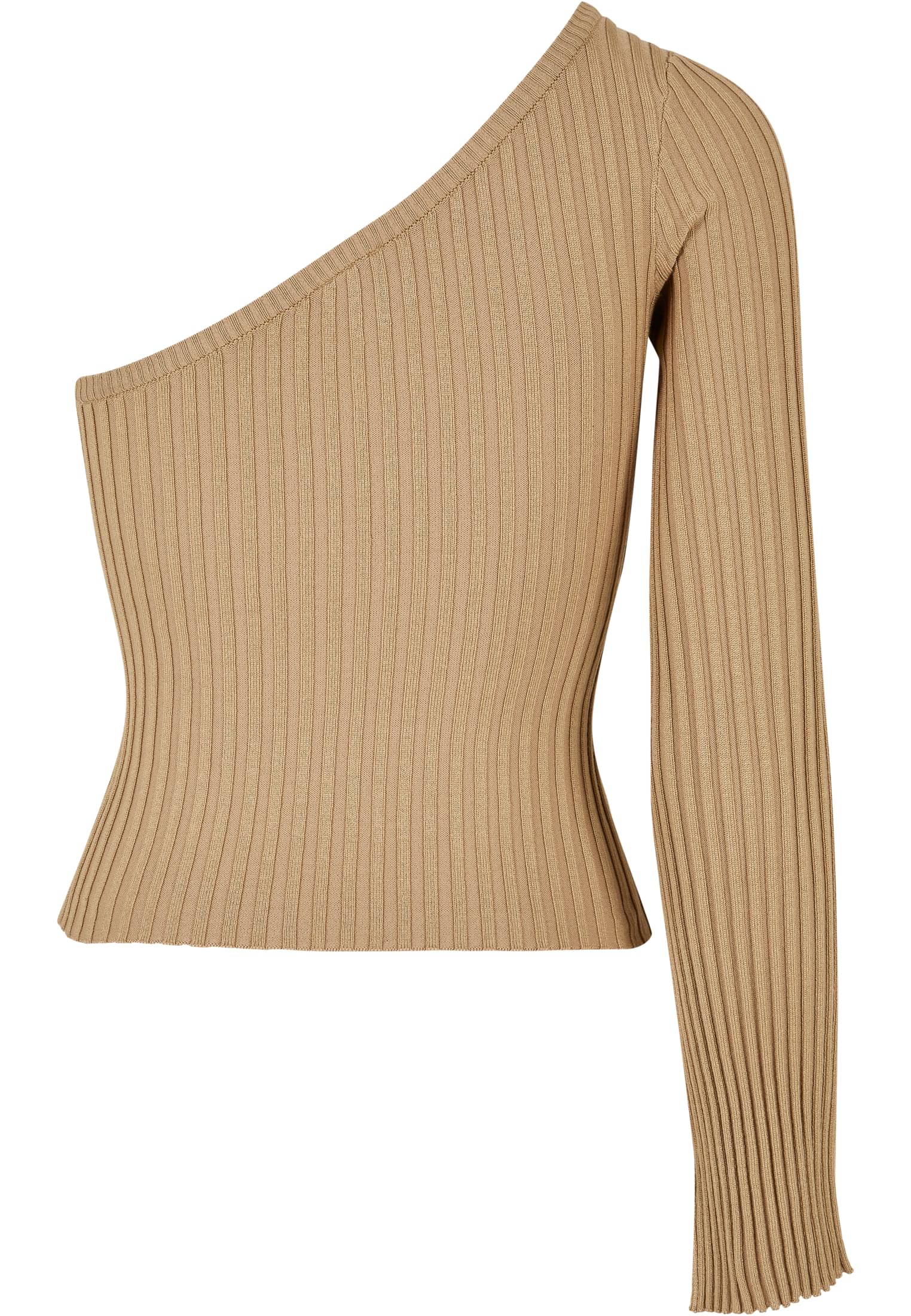 Urban Classics Maglione Short Rib Knit One Sleeve unionbeige