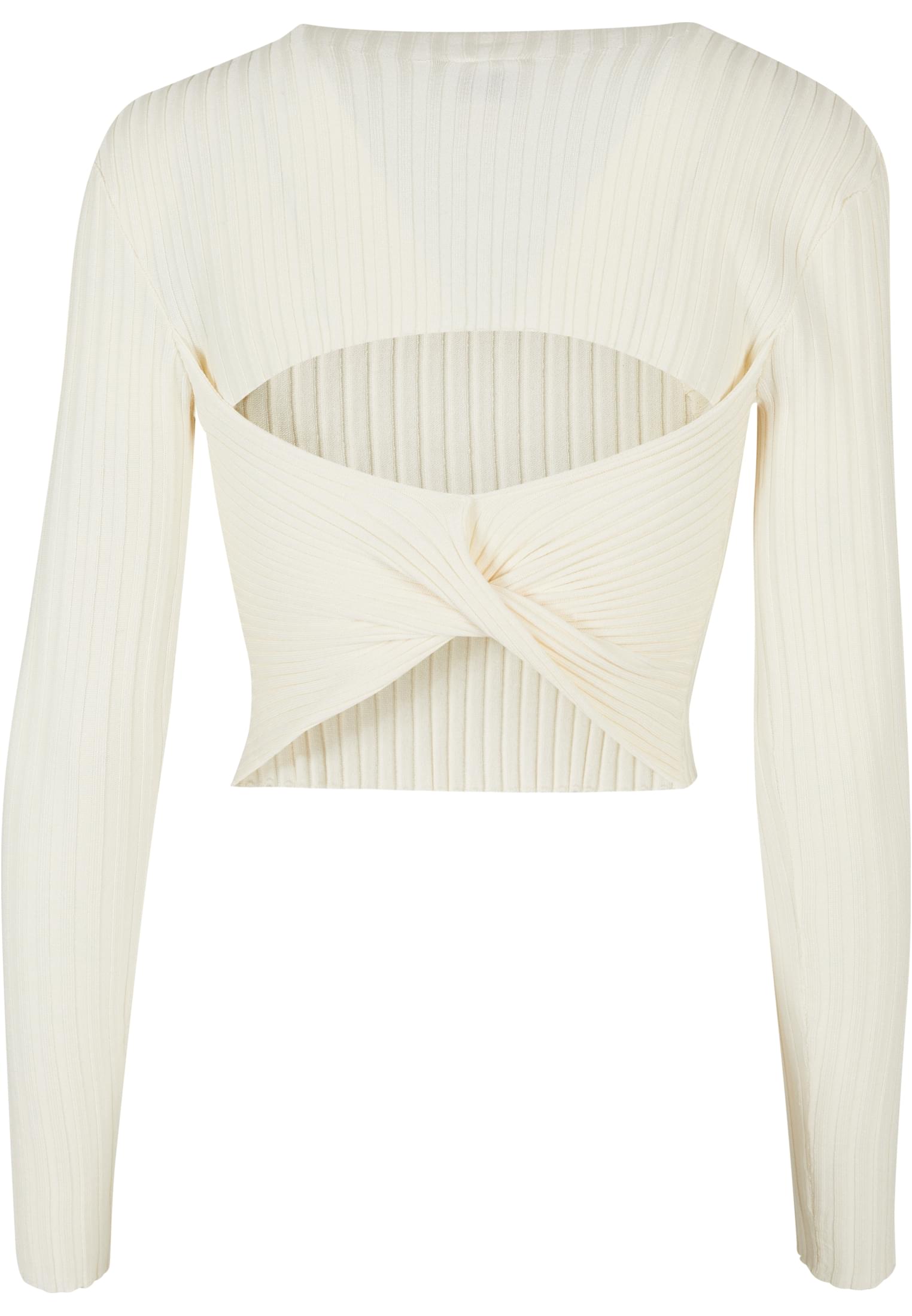 Urban Classics Maglione Short Rib Knit Twisted Back whitesand
