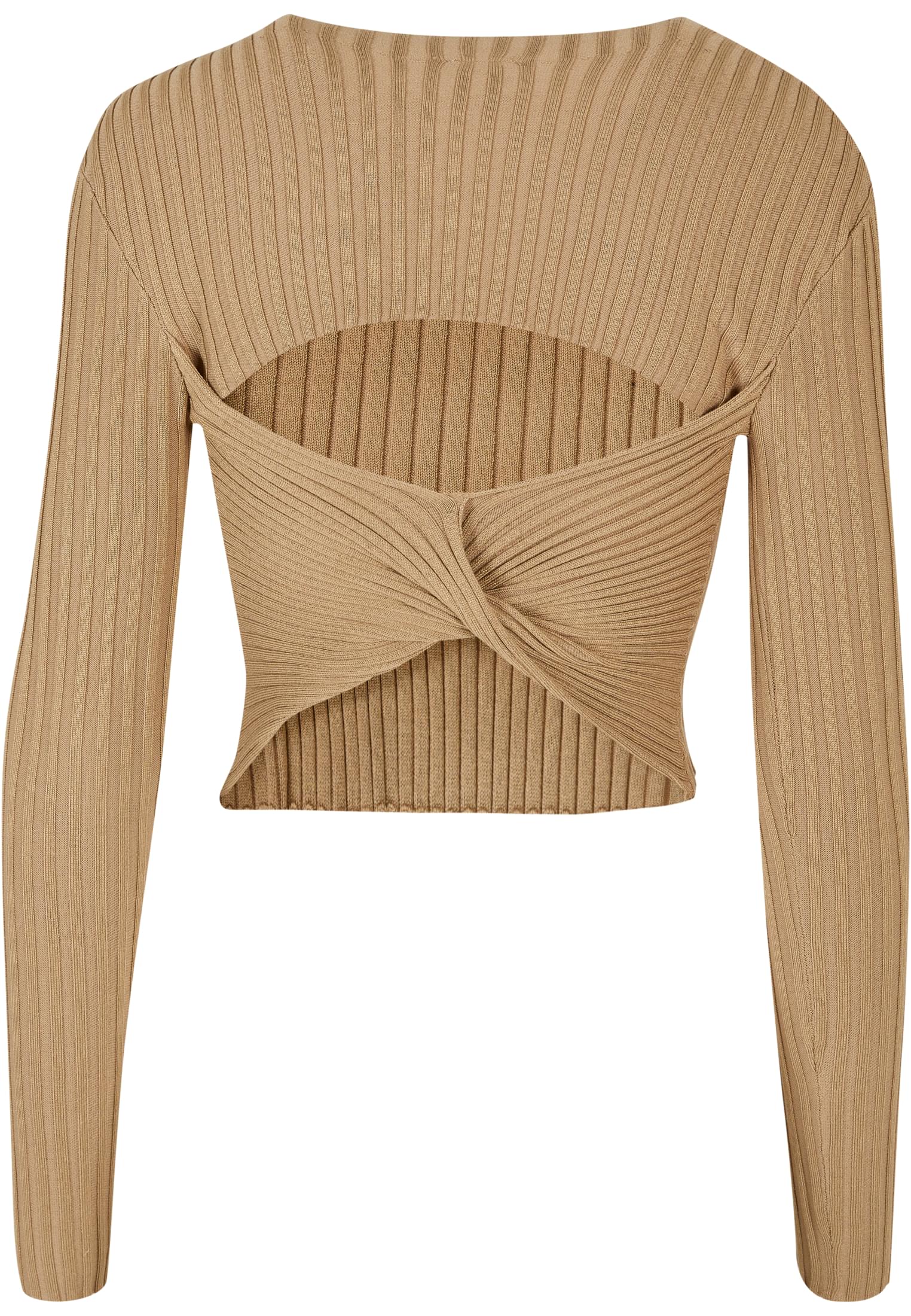 Urban Classics Maglione Short Rib Knit Twisted Back unionbeige