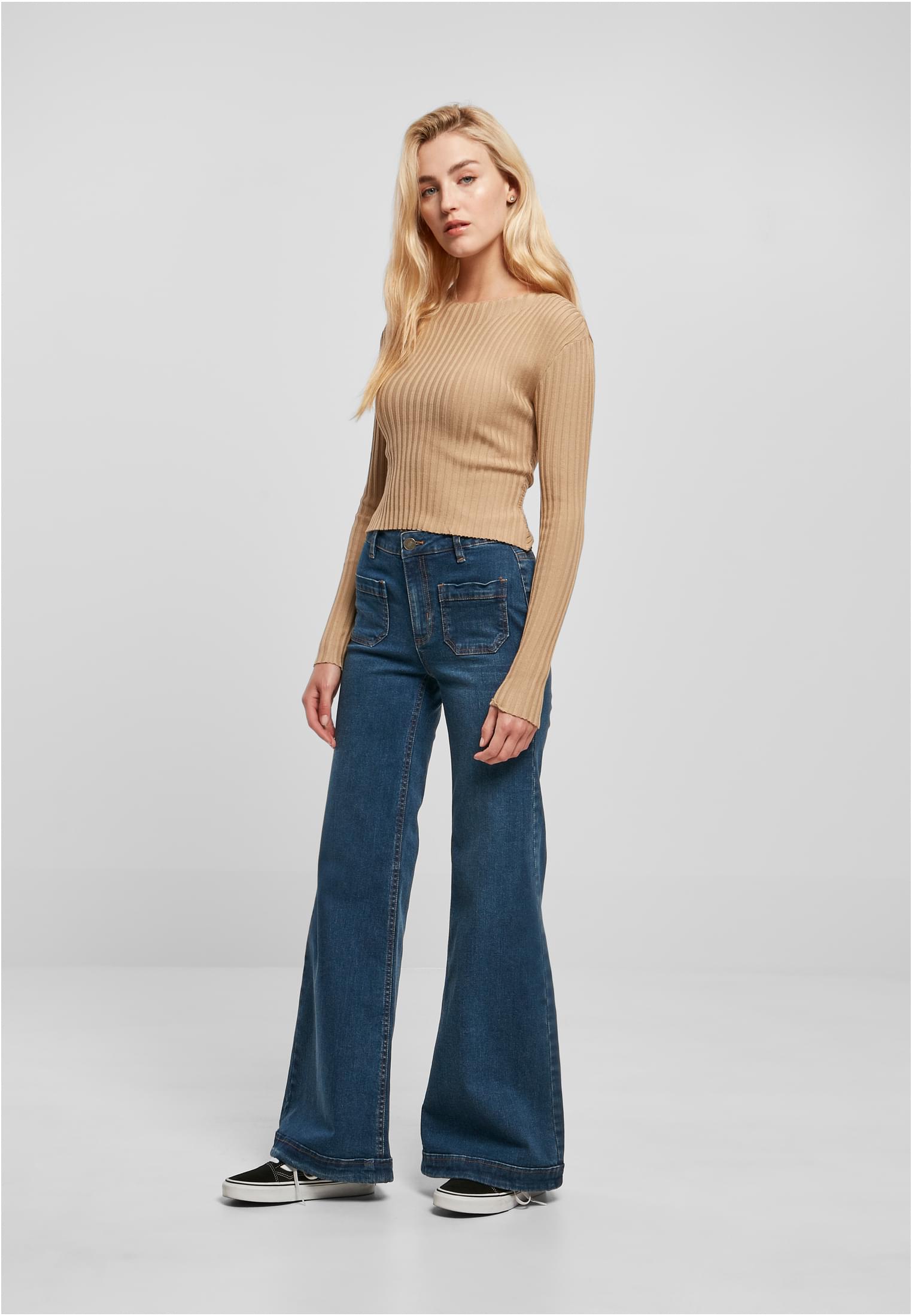 UC Ladies Pantaloni Vintage Flared deepblue washed