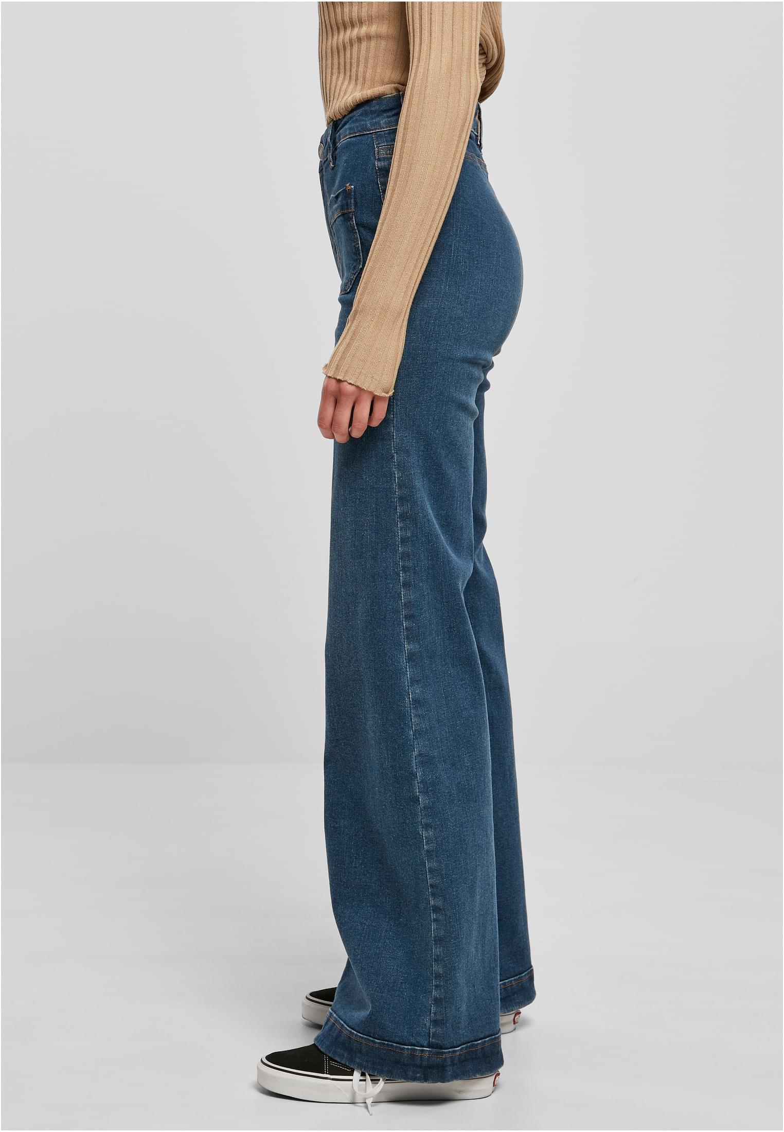 UC Ladies Pantaloni Vintage Flared deepblue washed