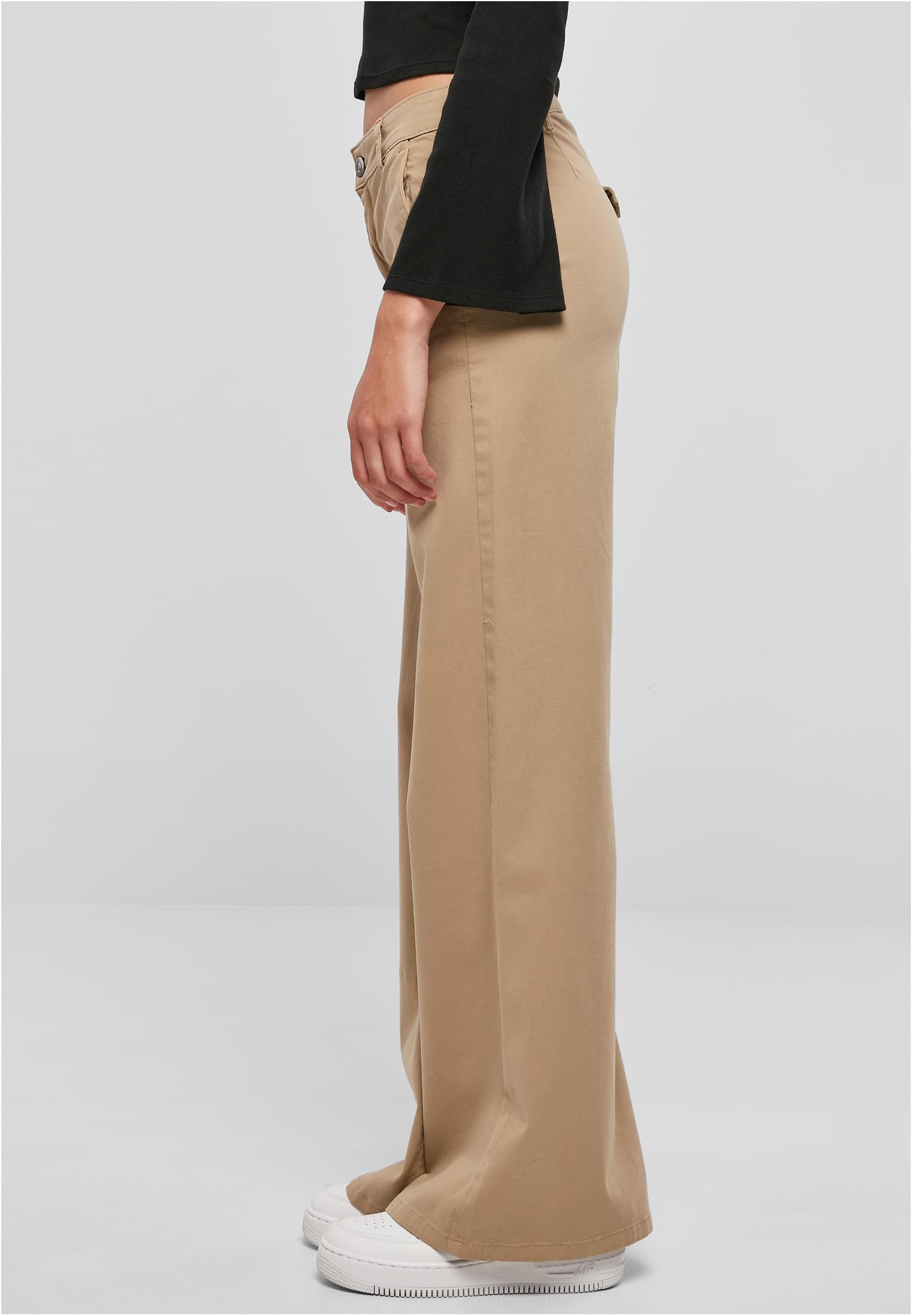 UC Ladies Pantaloni High Waist Wide Leg Chino unionbeige